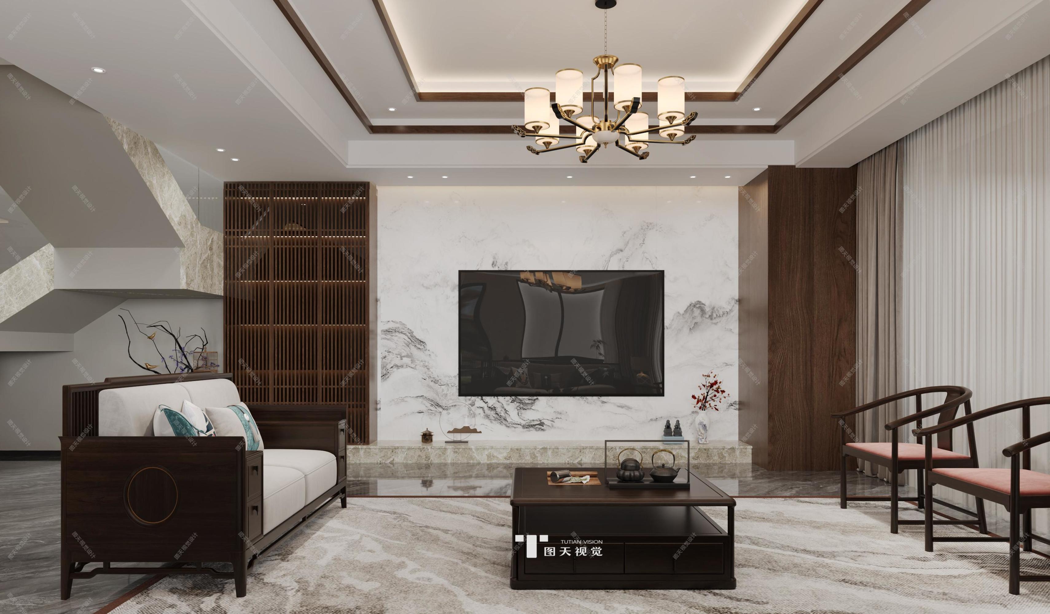 中式别墅效果图[ID: 114836693]_建e效果图