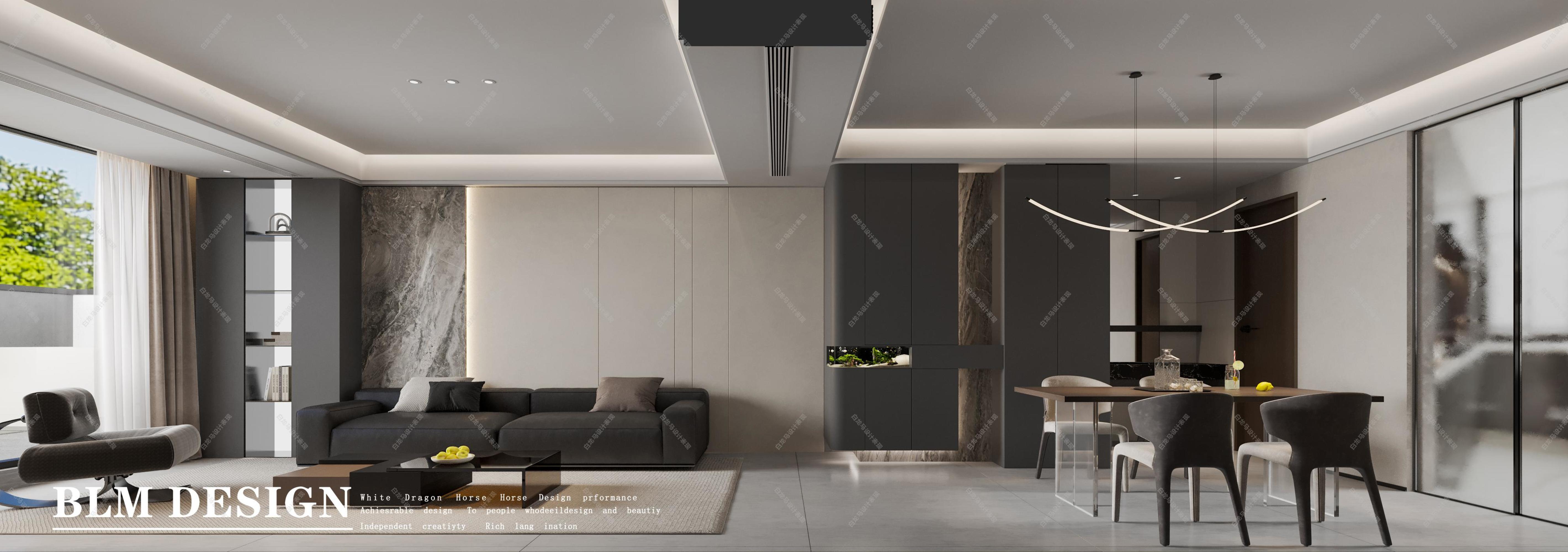 现代客餐厅——白龙马效果图[ID: 114967559]_建e效果图