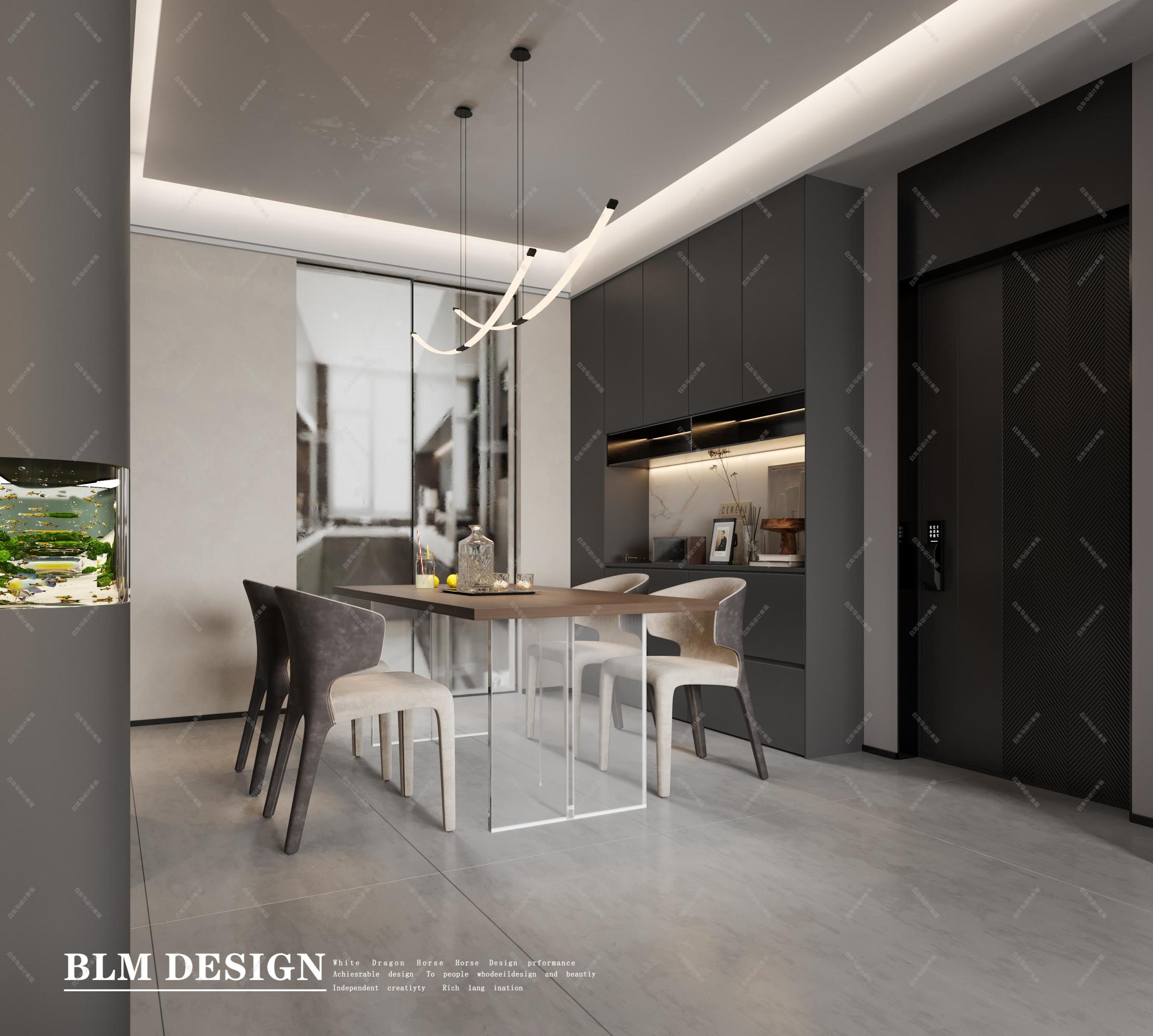 现代客餐厅——白龙马效果图[ID: 114967559]_建e效果图
