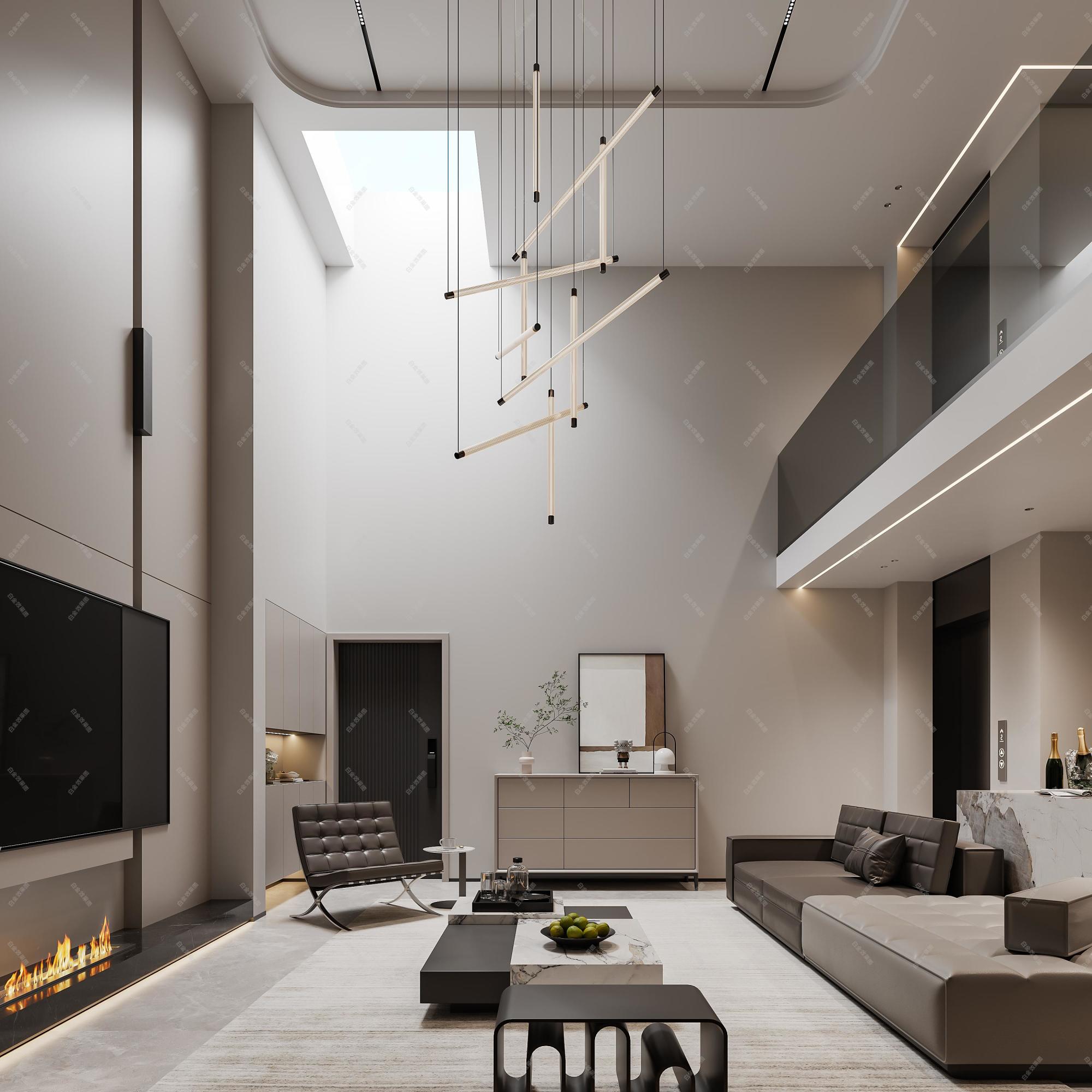 白金-现代意式别墅[ID: 115688598]_建e效果图