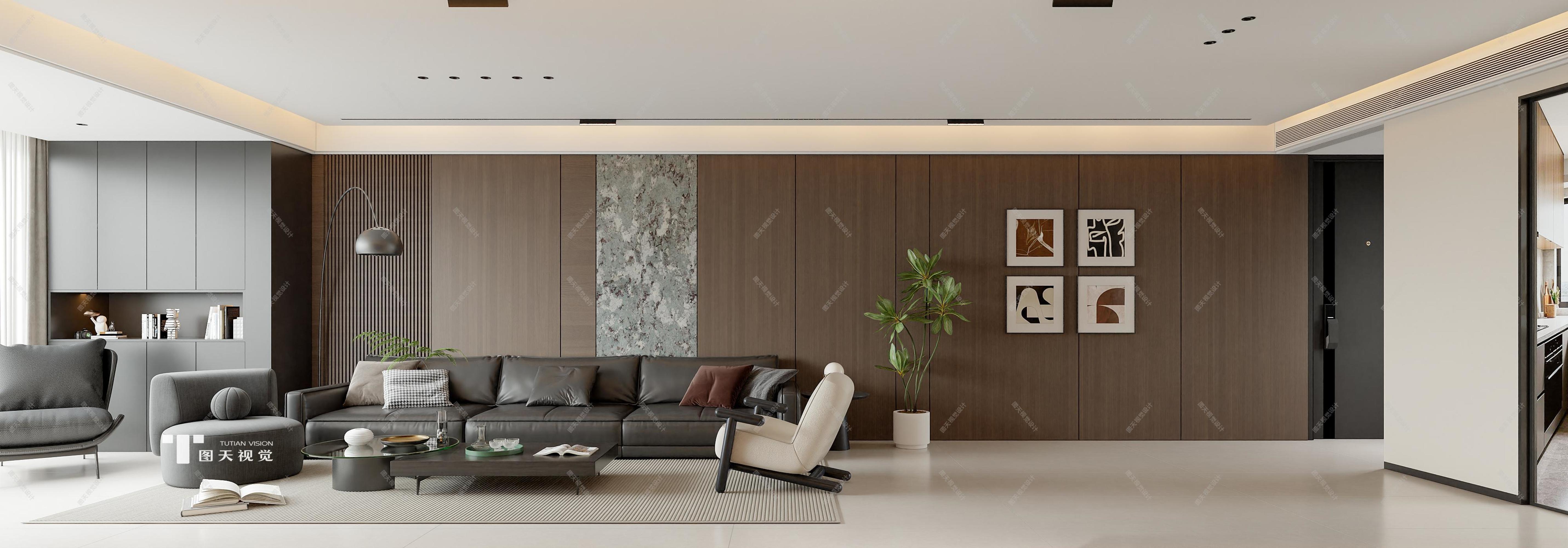 咖色系+意式轻奢｜低调中尽显高级质感[ID: 115623148]_建e效果图