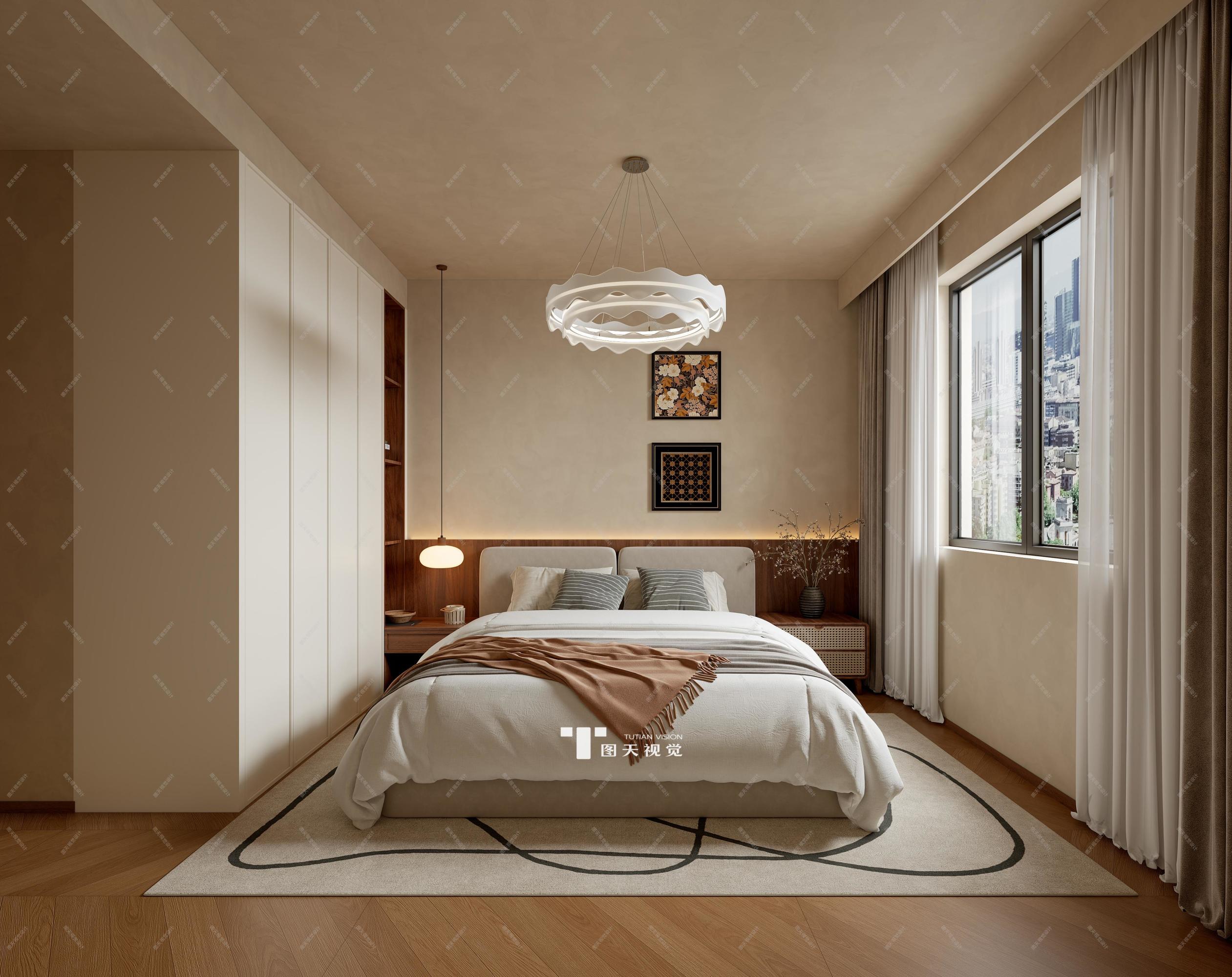 奶油中古风丨打造温柔治愈又复古的家[ID: 115819712]_建e效果图