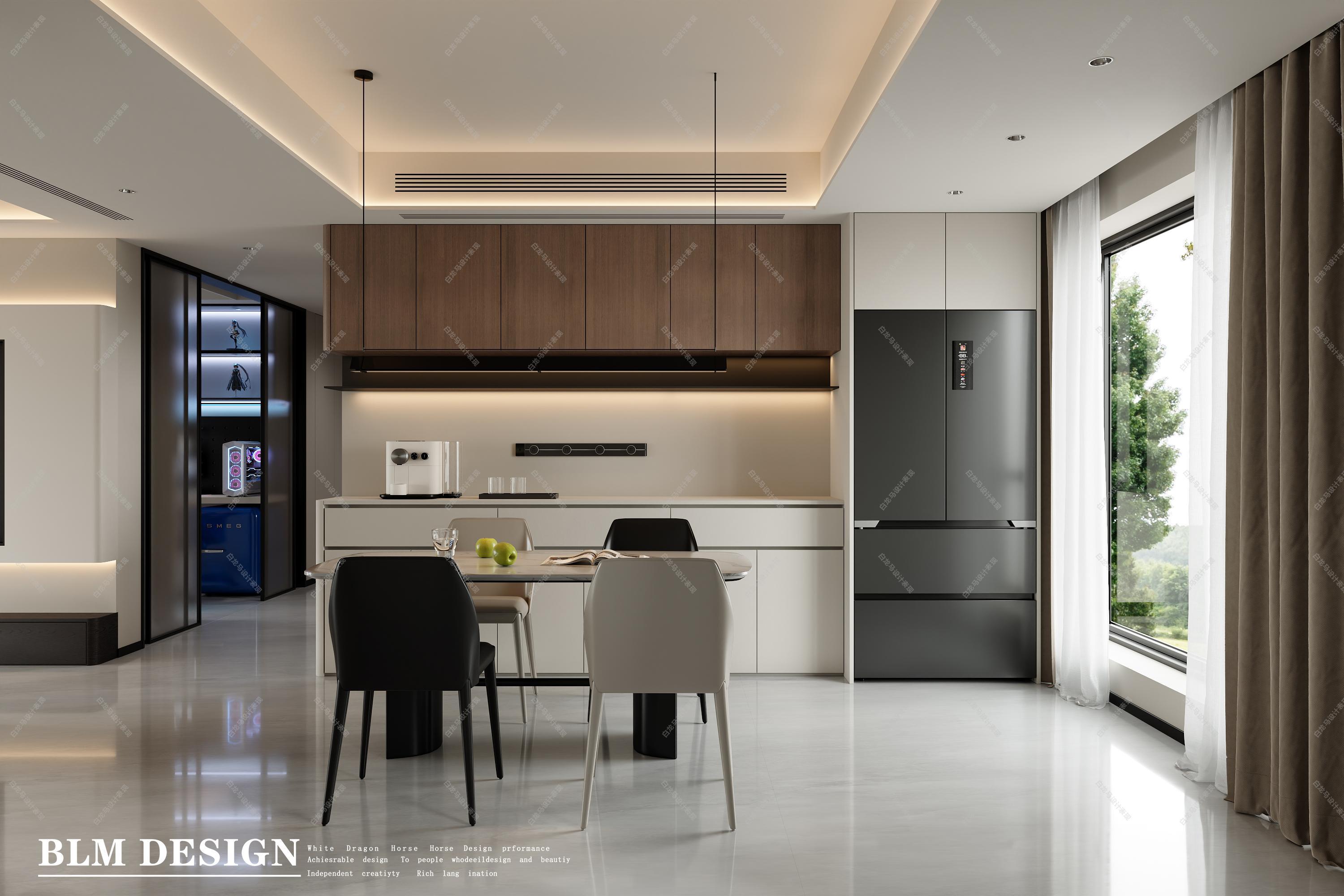 现代客餐厅——白龙马效果图[ID: 115426380]_建e效果图