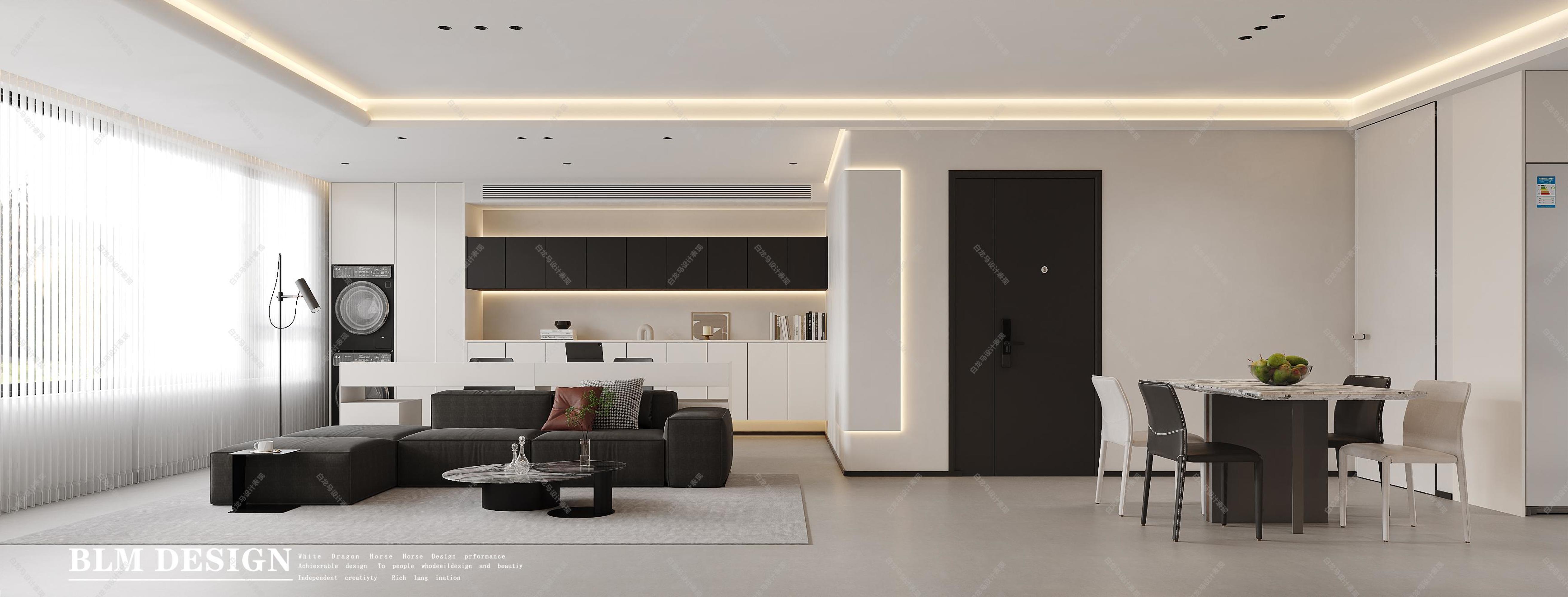 现代客餐厅——白龙马效果图[ID: 115360824]_建e效果图