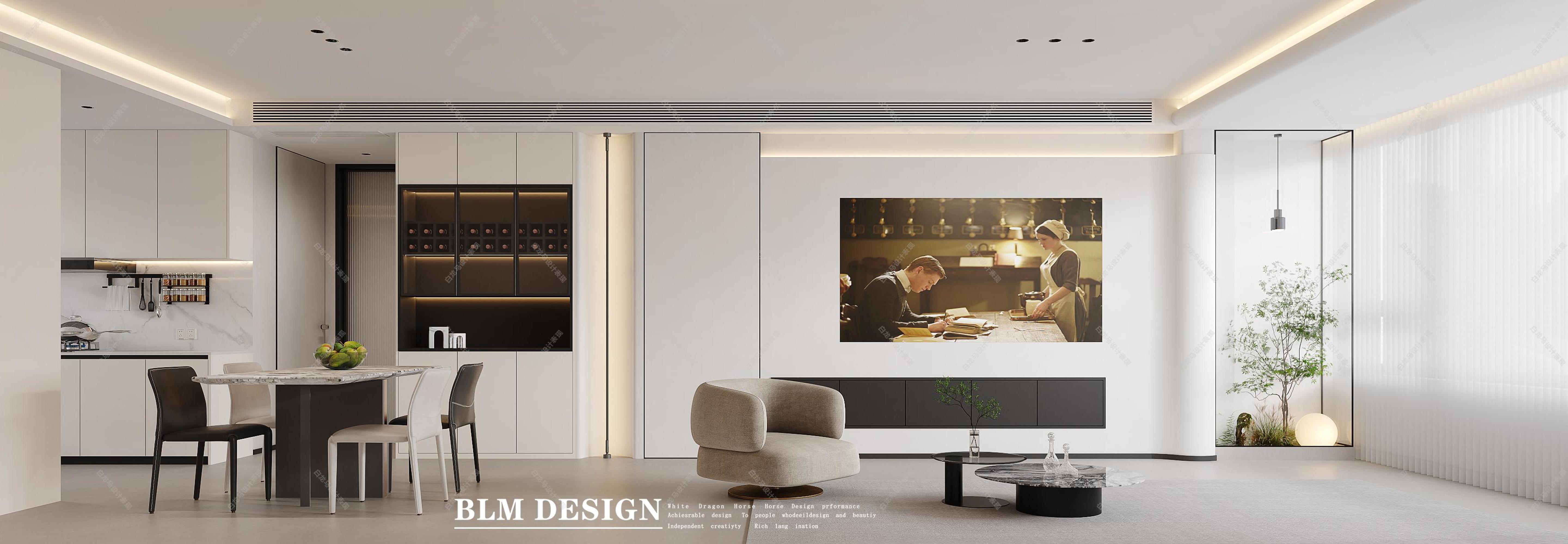 现代客餐厅——白龙马效果图[ID: 115360824]_建e效果图