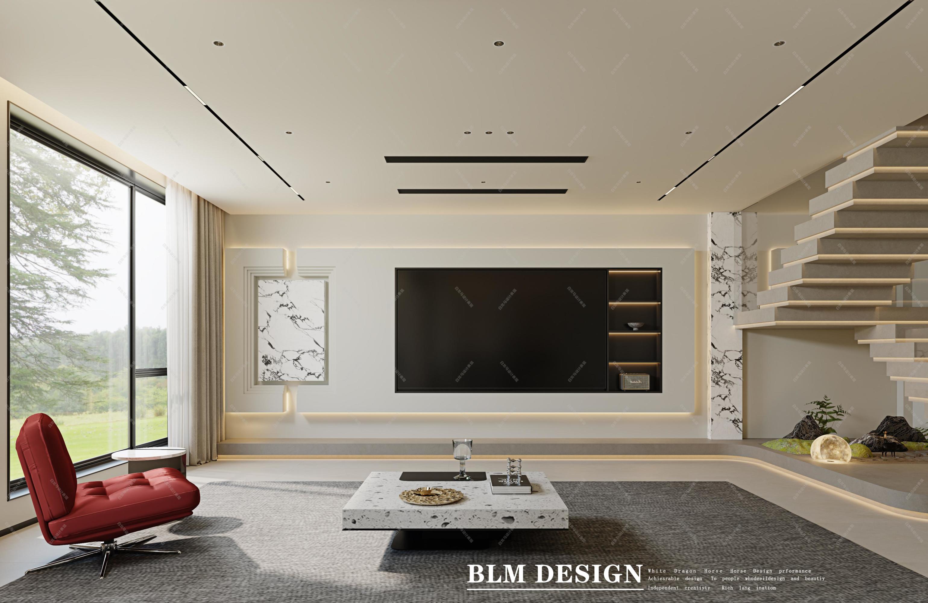 现代客餐厅——白龙马效果图[ID: 115360926]_建e效果图