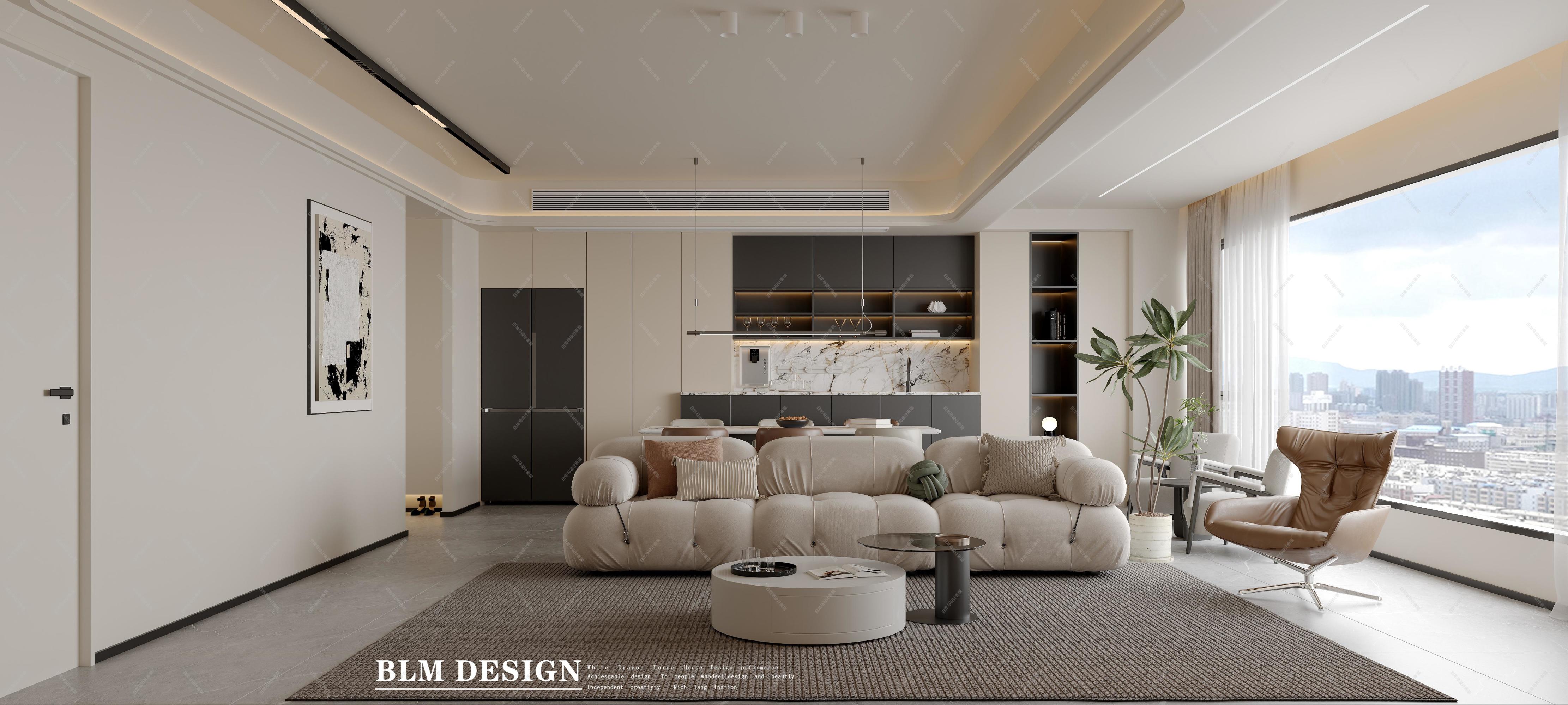 现代客餐厅——白龙马效果图[ID: 115557533]_建e效果图