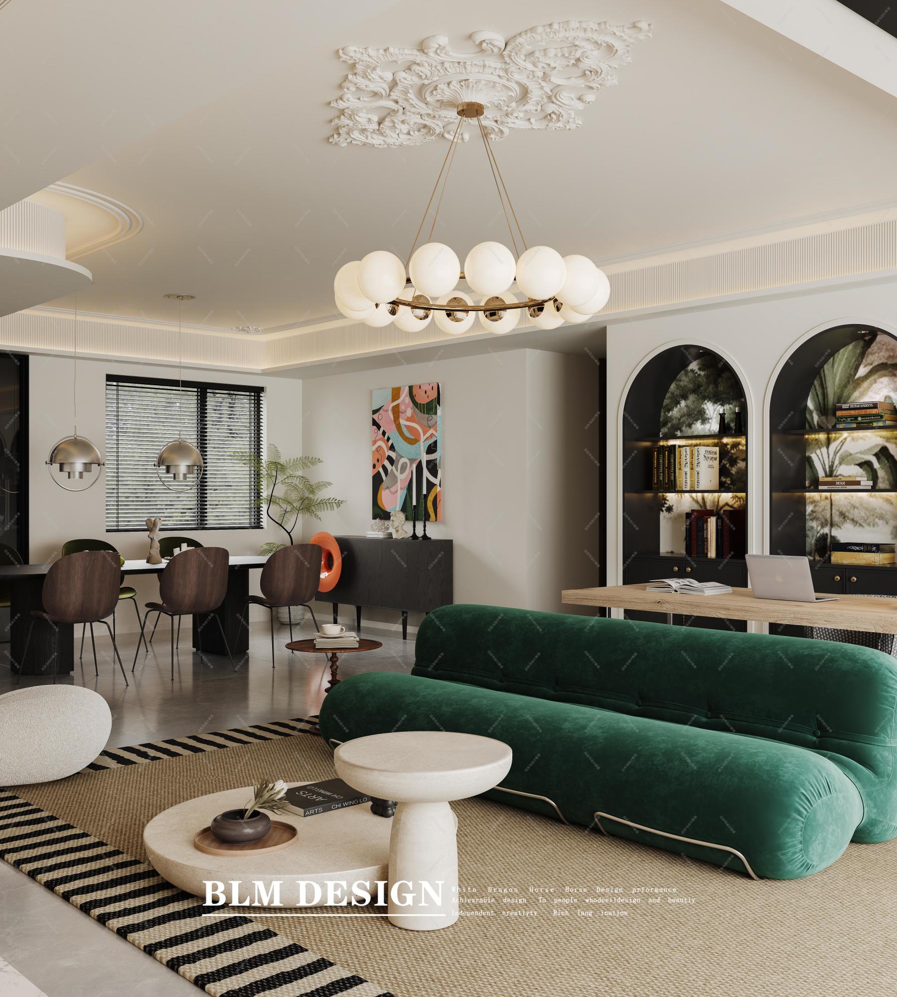 法式客餐厅——白龙马效果图[ID: 115492010]_建e效果图