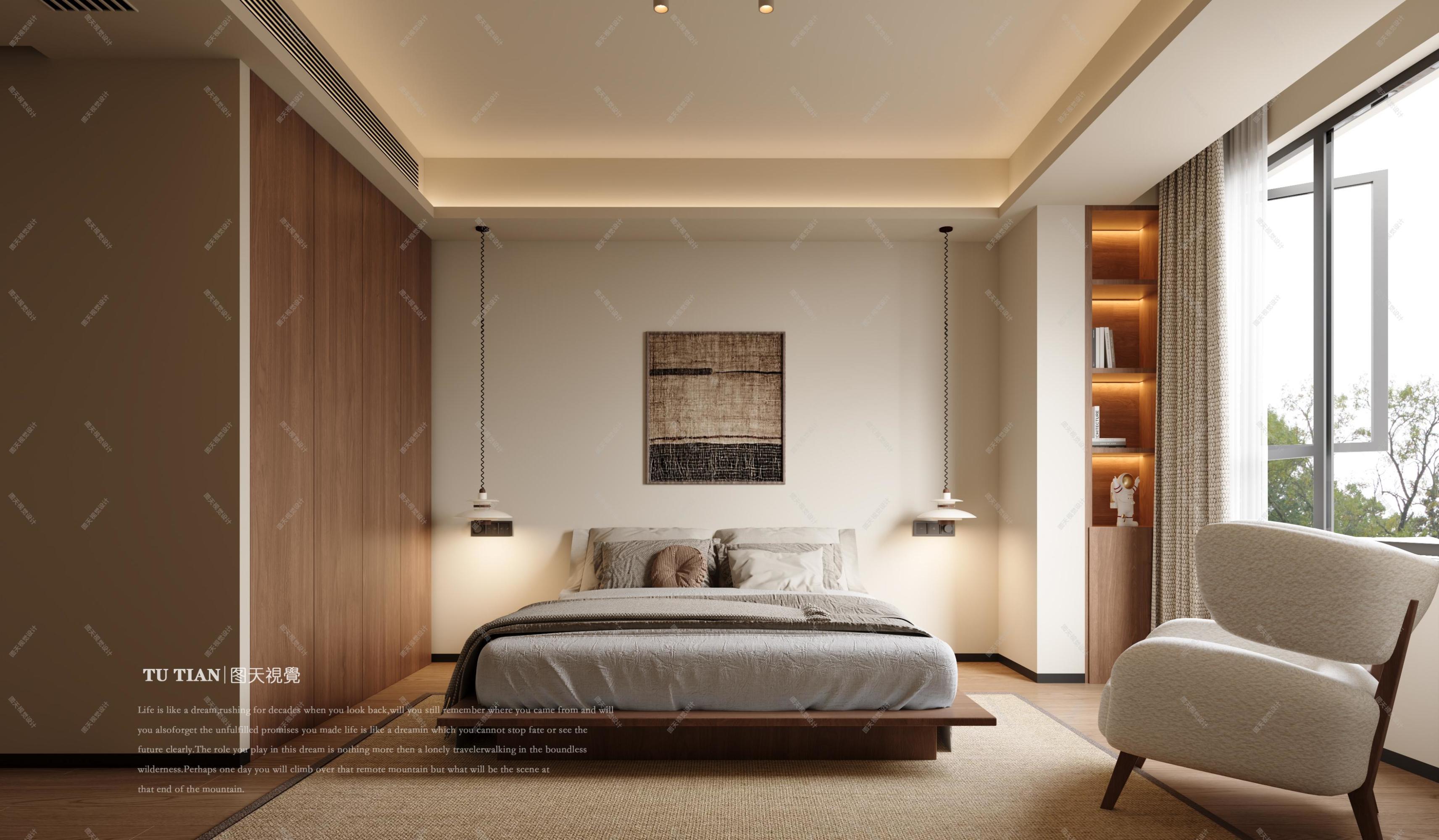 深秋复古的家 ~ 极简与中古的碰撞——图天设计表现[ID: 116212744]_建e效果图