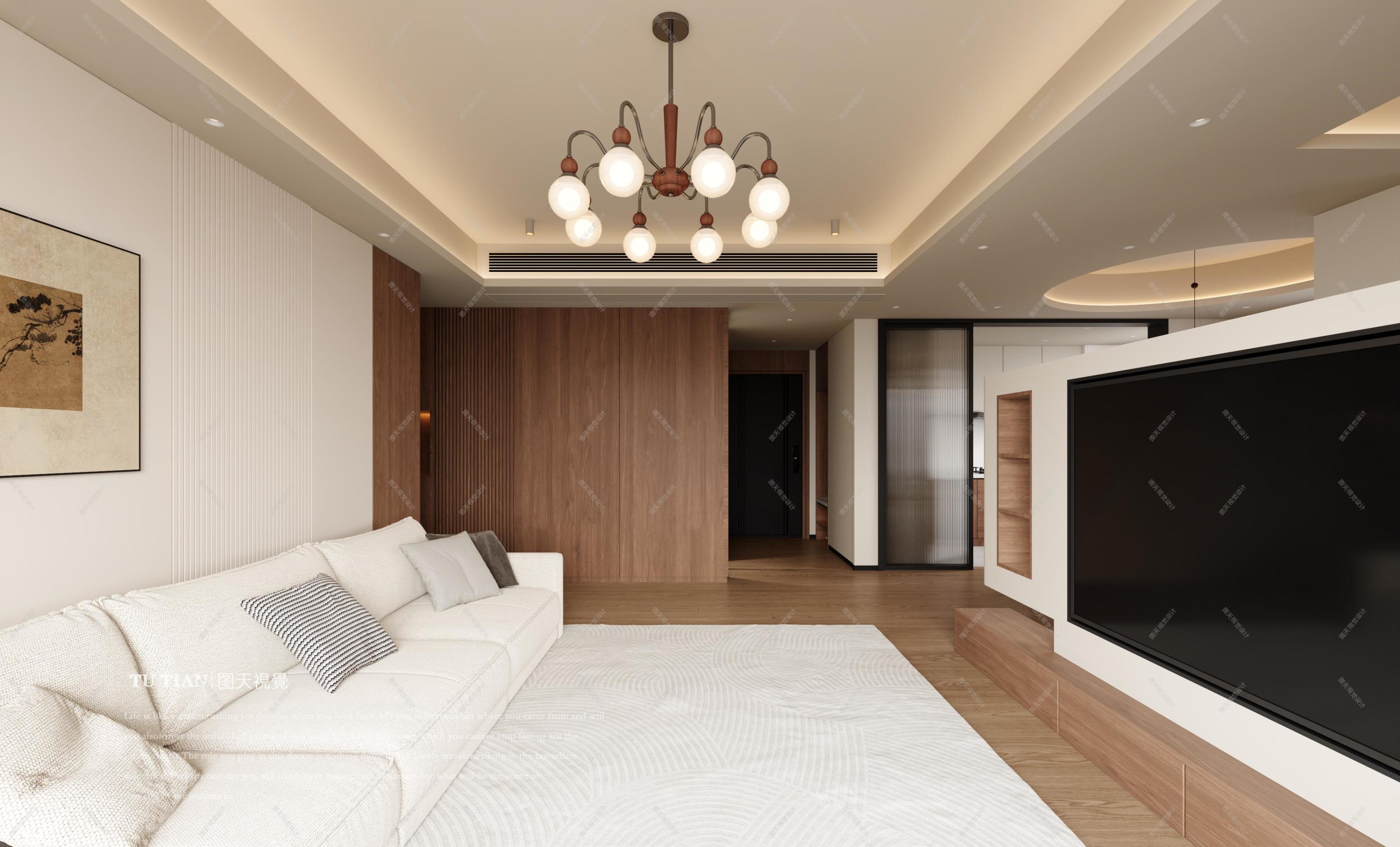 深秋复古的家 ~ 极简与中古的碰撞——图天设计表现[ID: 116212744]_建e效果图