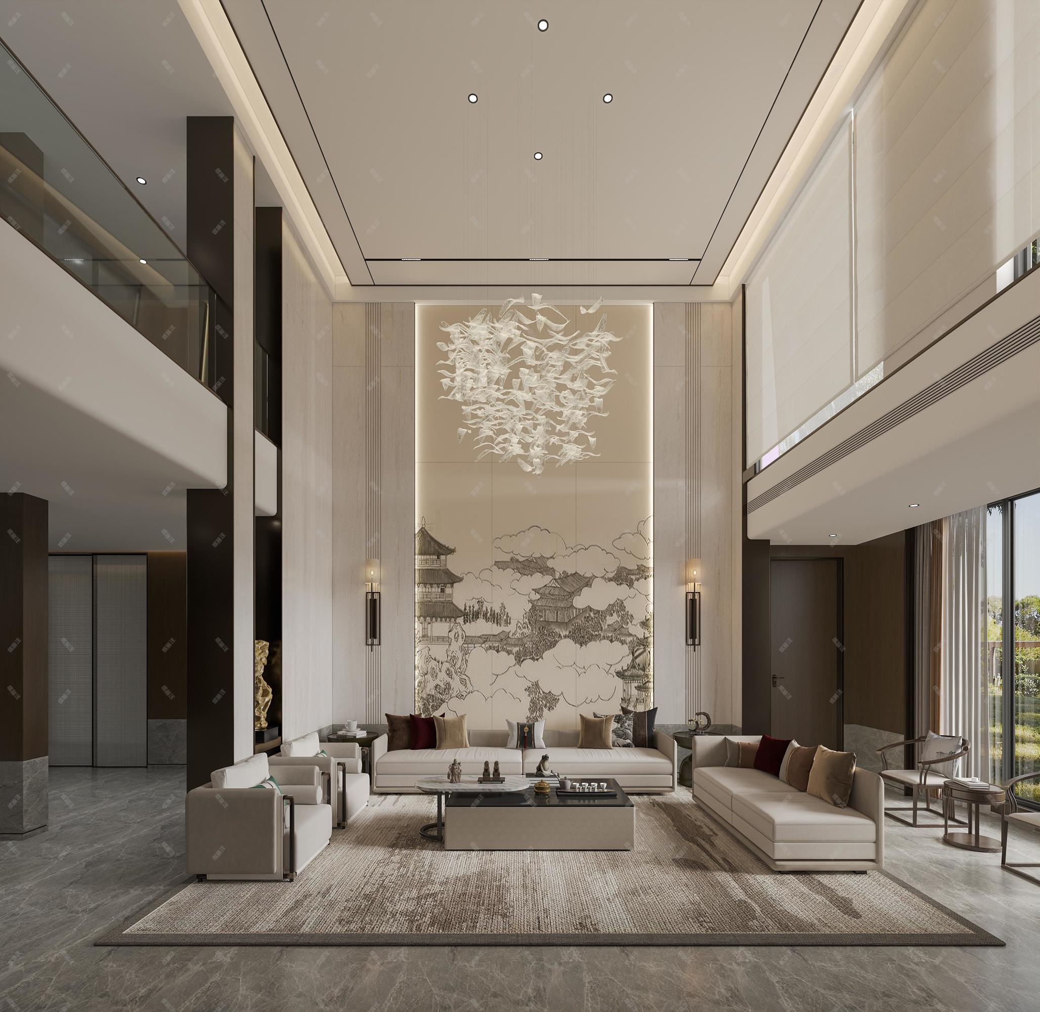 新中式别墅[ID: 116147245]_建e效果图