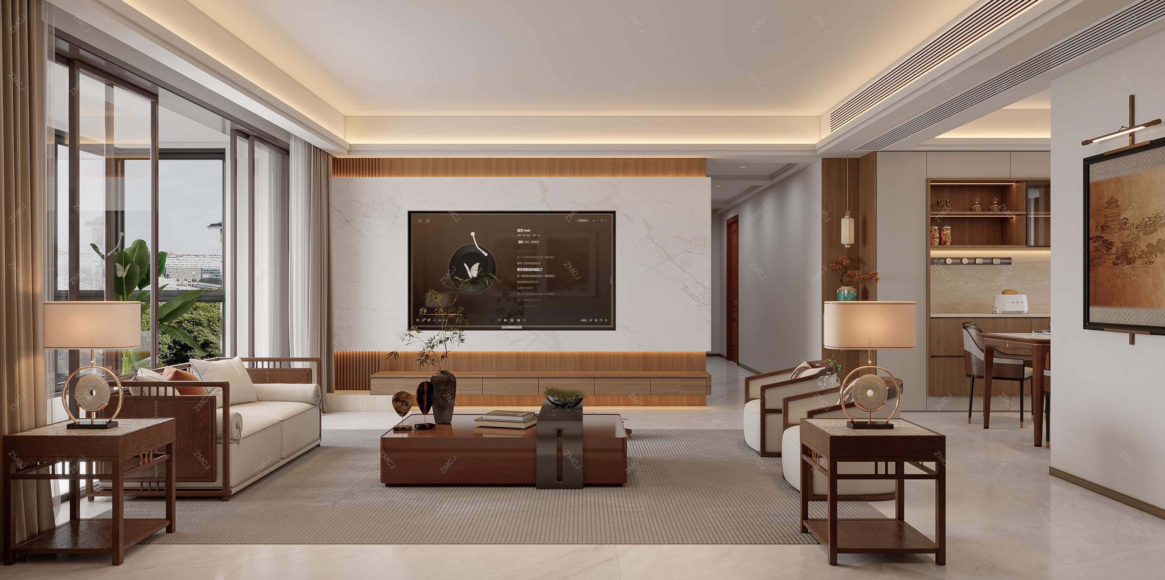 现代新中式—择木创建新晨效果图[ID: 116343899]_建e效果图