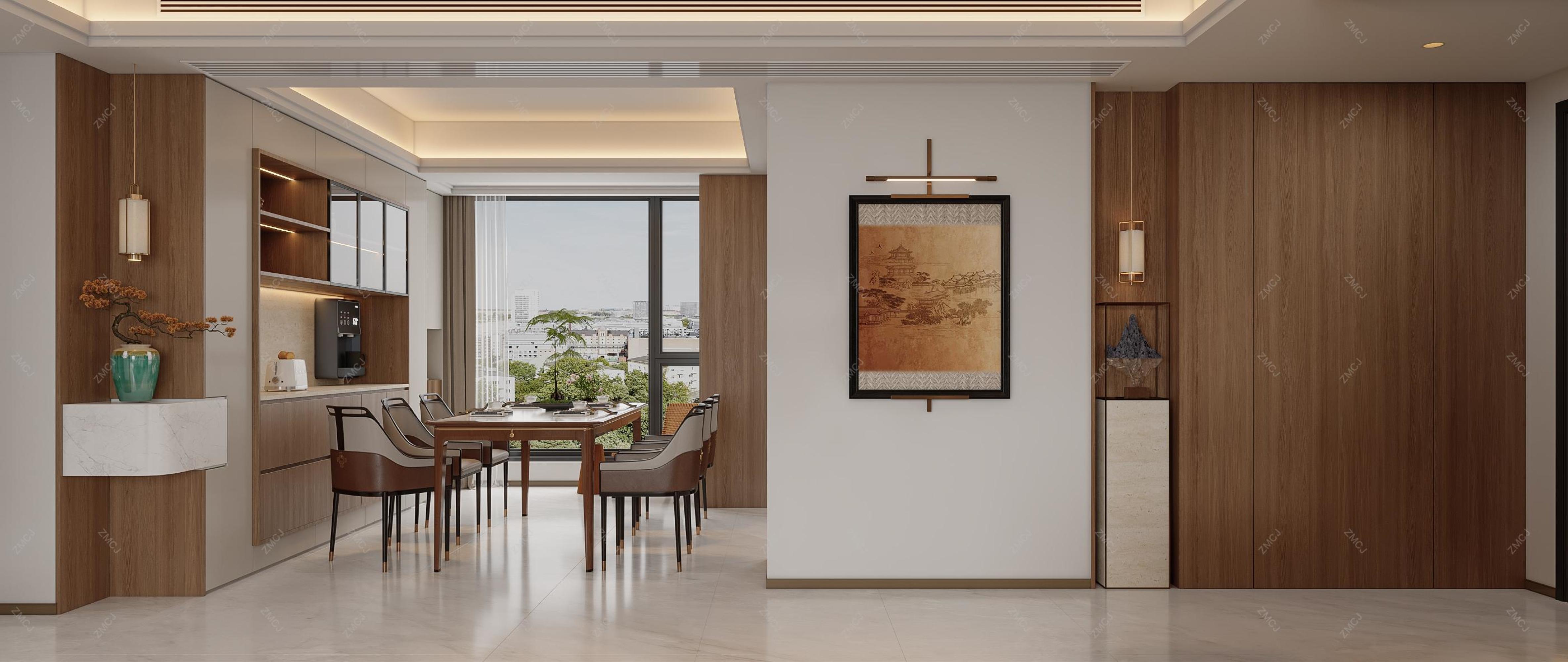 现代新中式—择木创建新晨效果图[ID: 116343899]_建e效果图