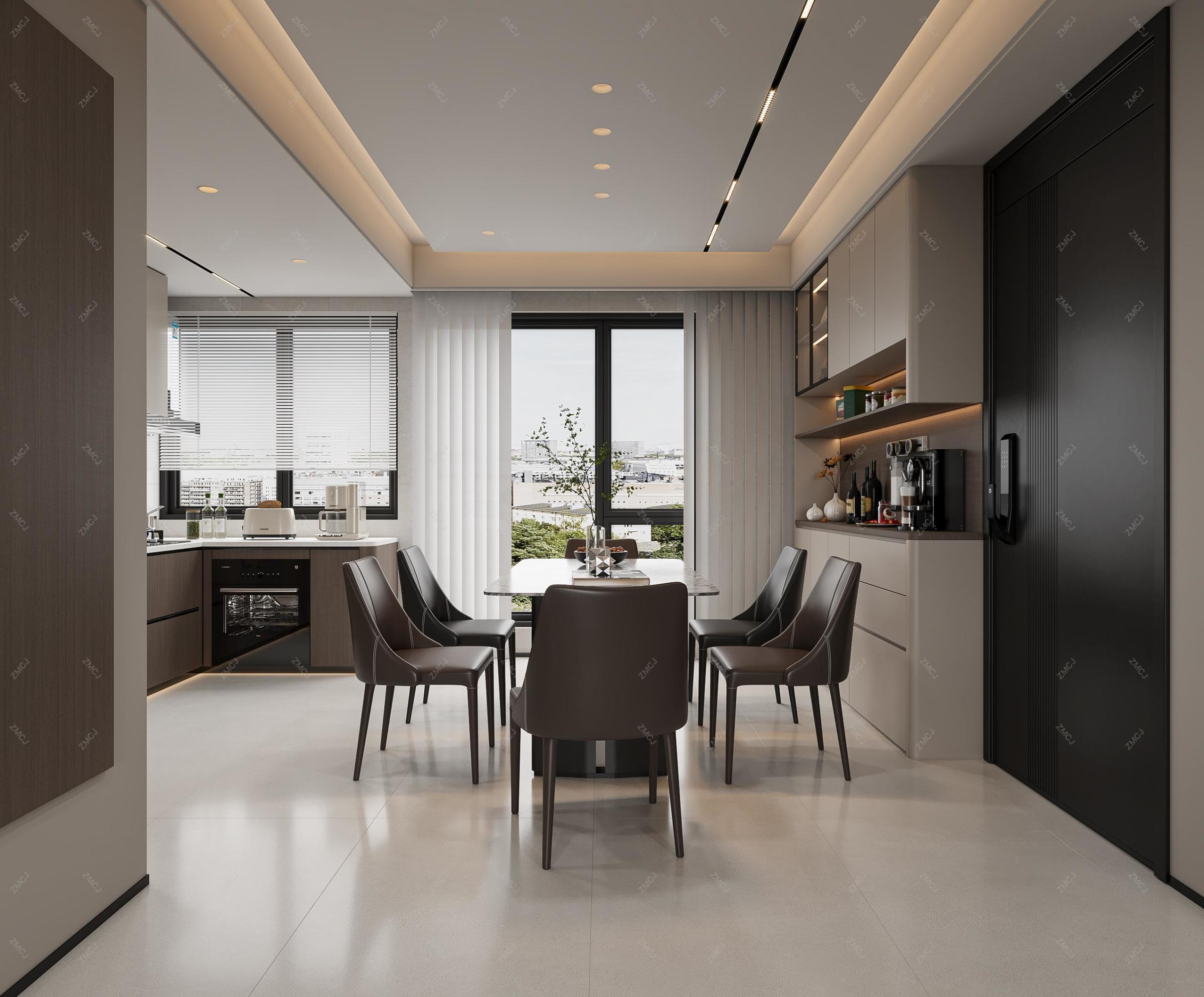 意式极简客餐厅—择木创建新晨效果图[ID: 116343852]_建e效果图