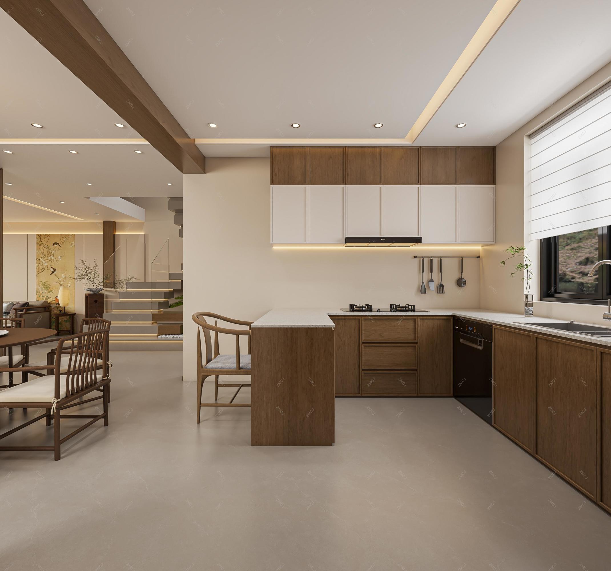宋式美学客餐厅—择木创建新晨效果图[ID: 116343836]_建e效果图