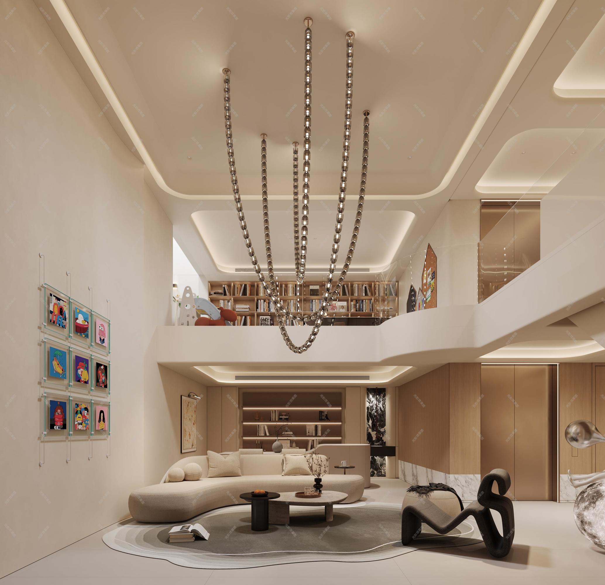 挑空别墅[ID: 115950683]_建e效果图