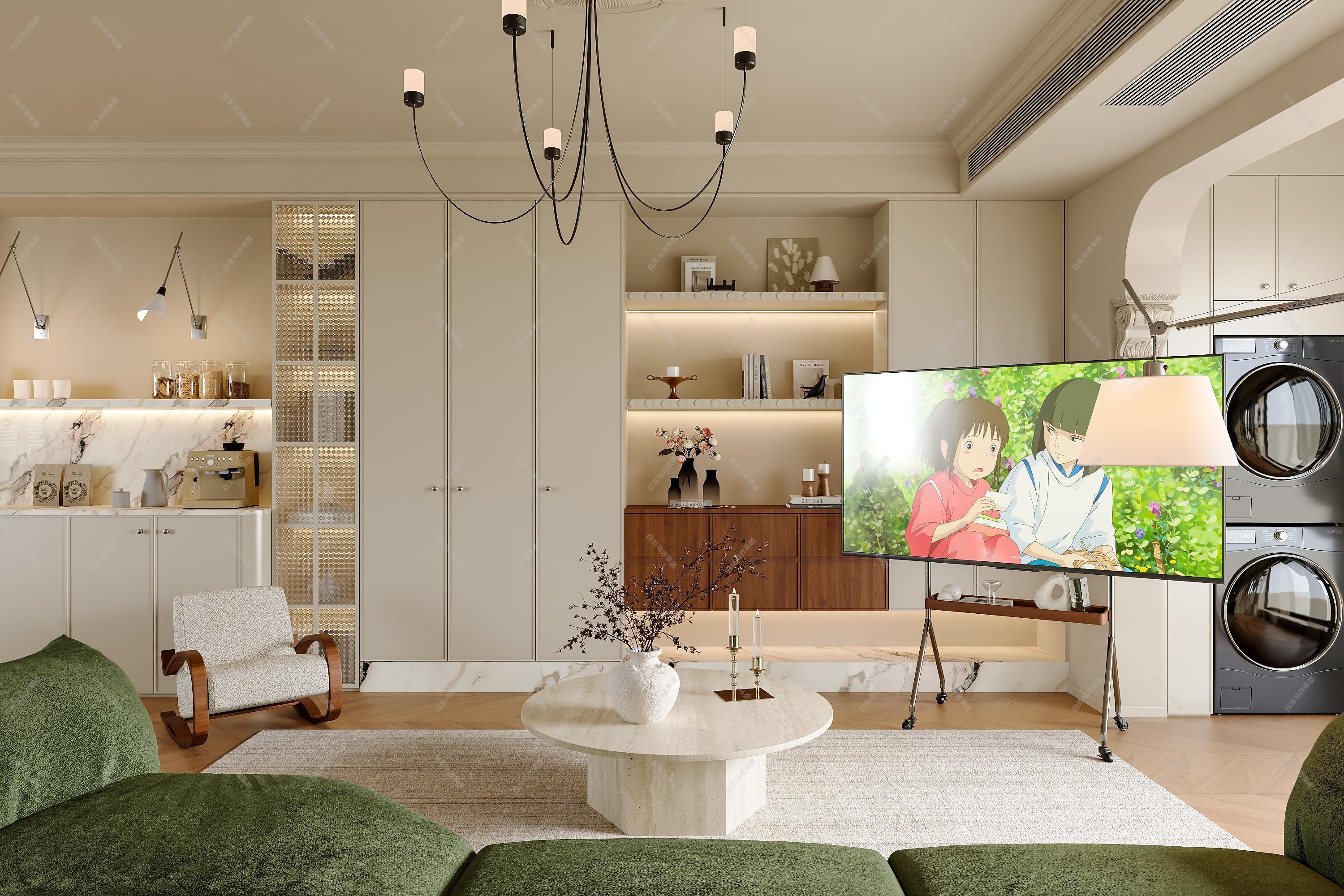 奶油法式——白龙马效果图[ID: 115950626]_建e效果图