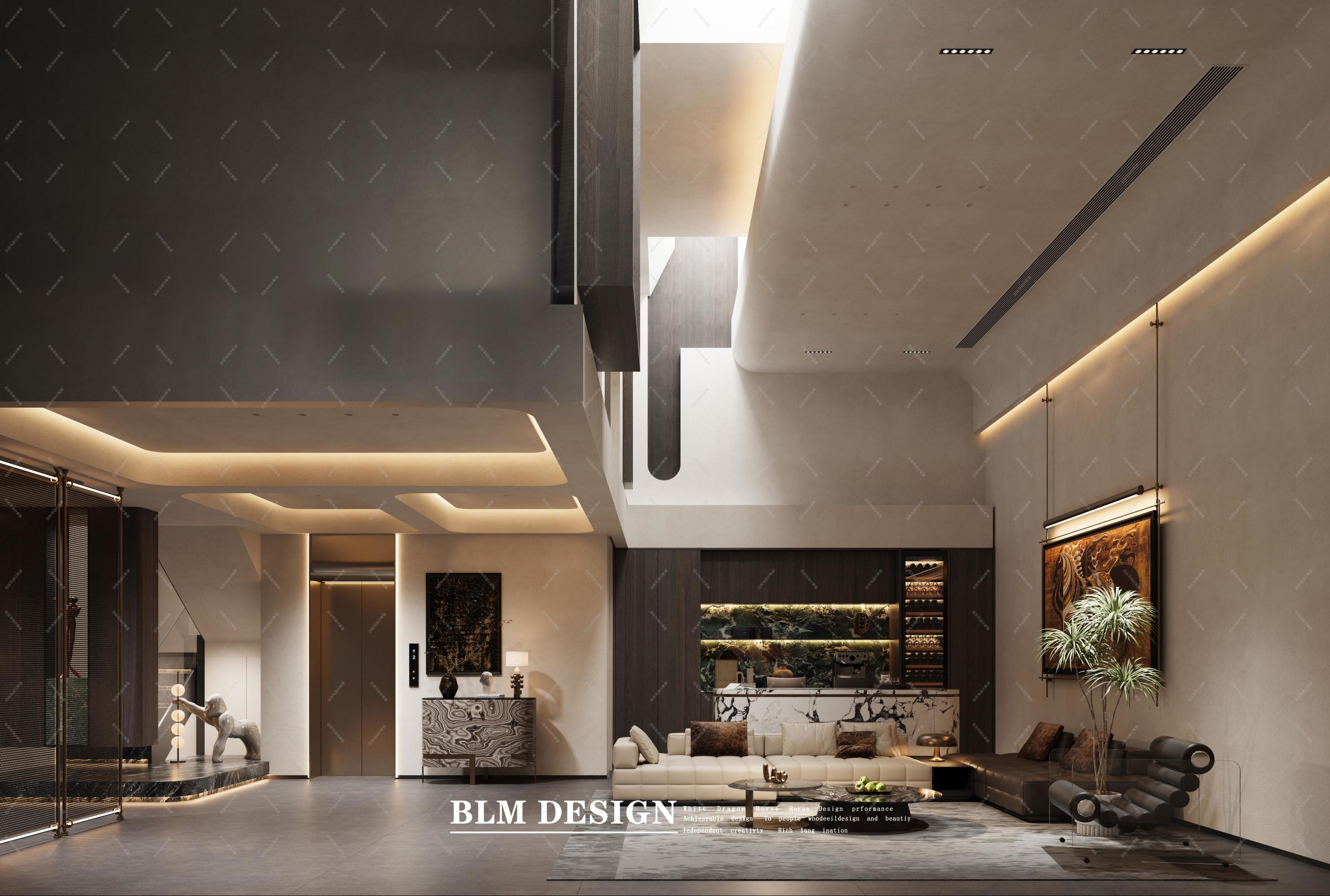 意式挑空别墅[ID: 115950726]_建e效果图