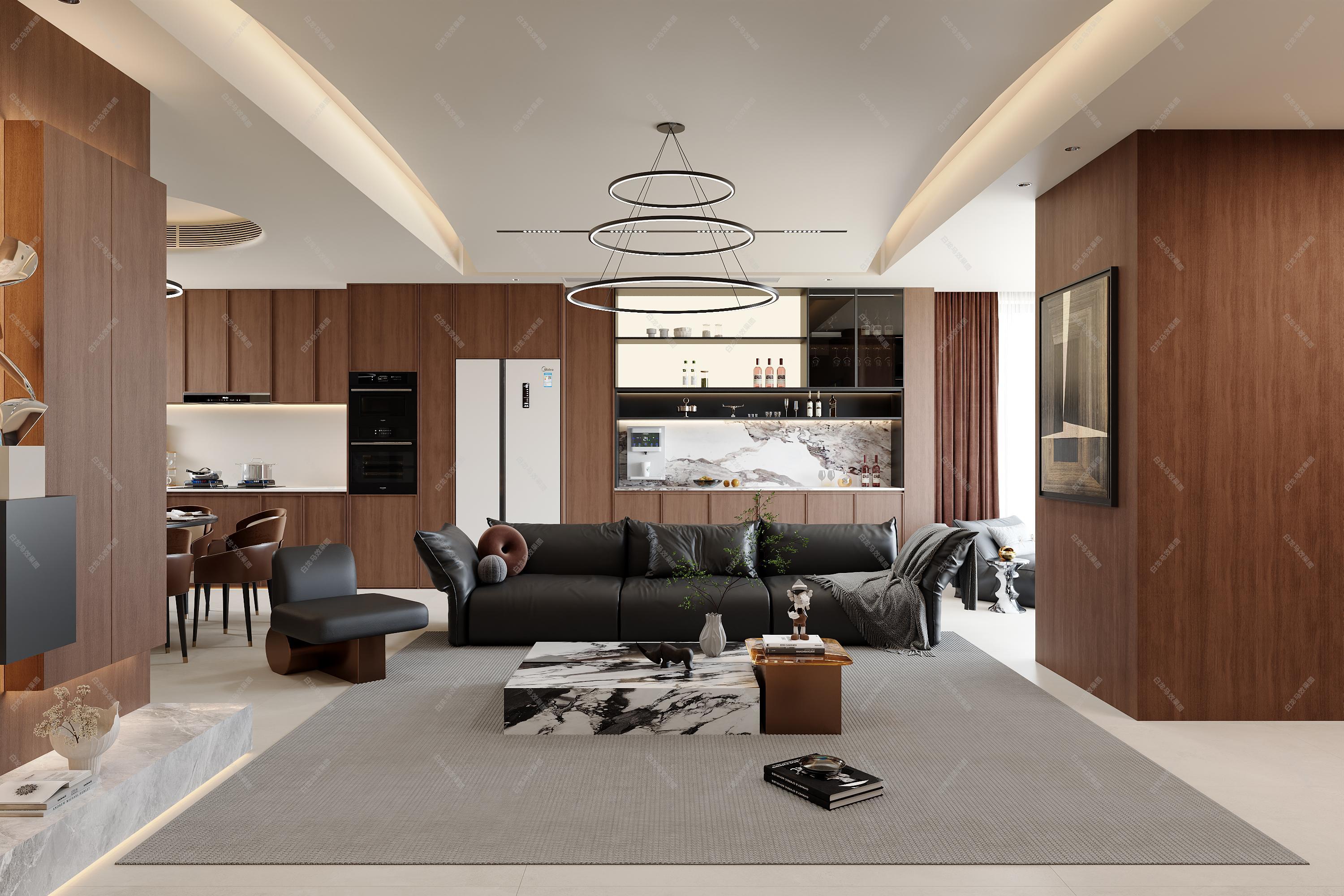 现代轻奢——白龙马效果图[ID: 115950710]_建e效果图