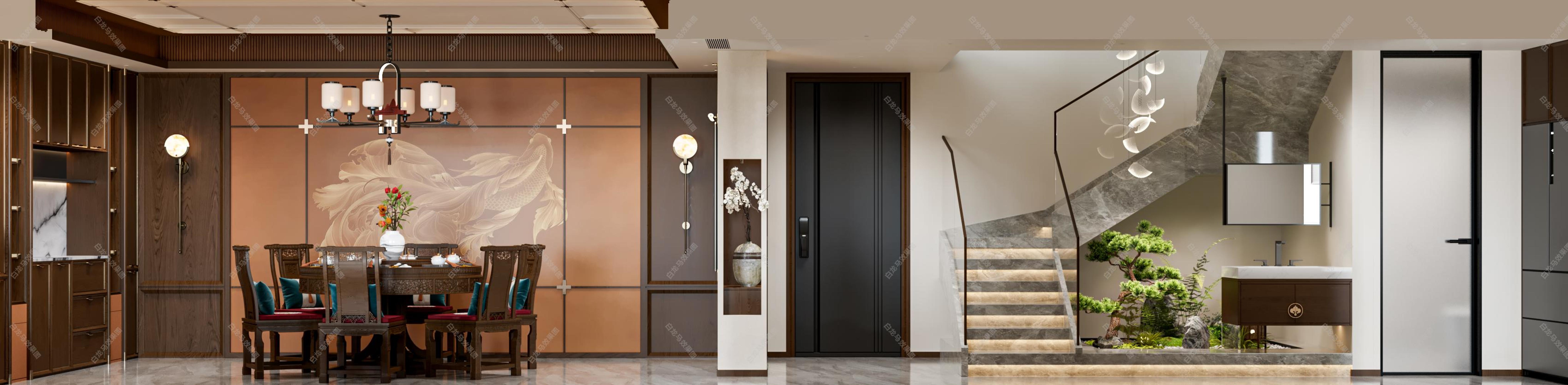白龙马效果图——中式[ID: 115885119]_建e效果图