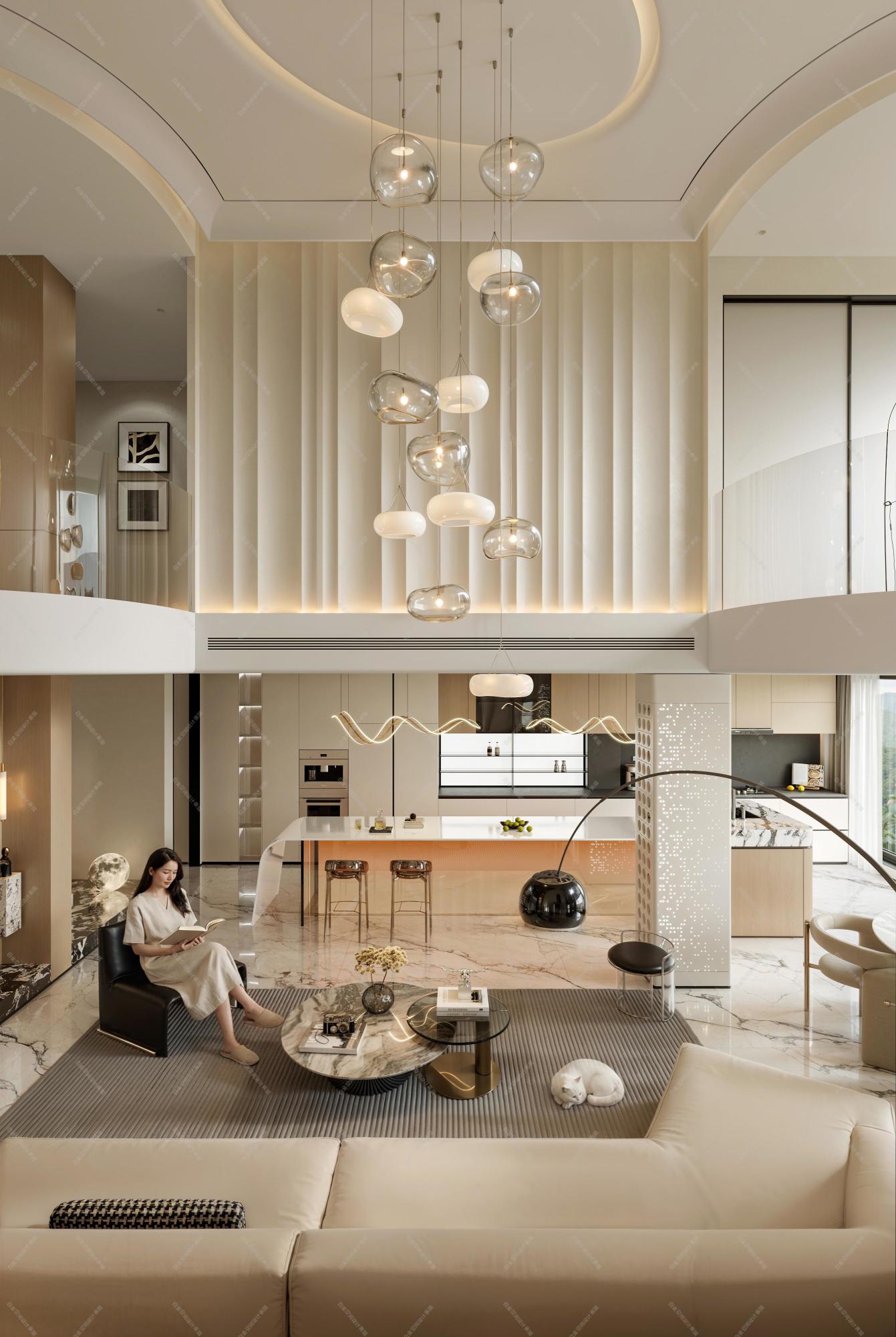 现代挑空别墅[ID: 116081744]_建e效果图