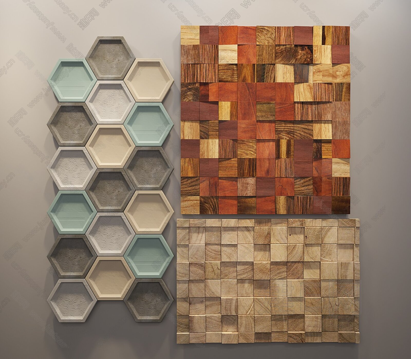 现代墙面造型装饰3d模型