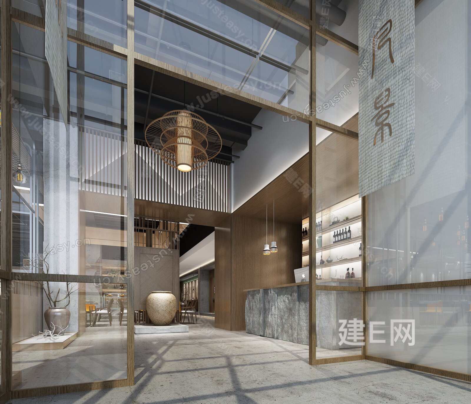 新中式火锅店3d模型下载[ID:107823650]_建e网3d模型