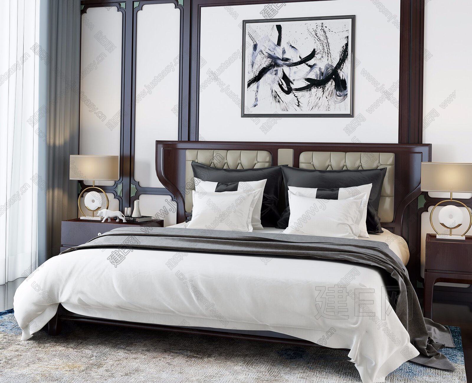 赛恩世家卧室家具双人床6件套SP274(1.8×2.0)产品价格_图片_报价_新浪家居网