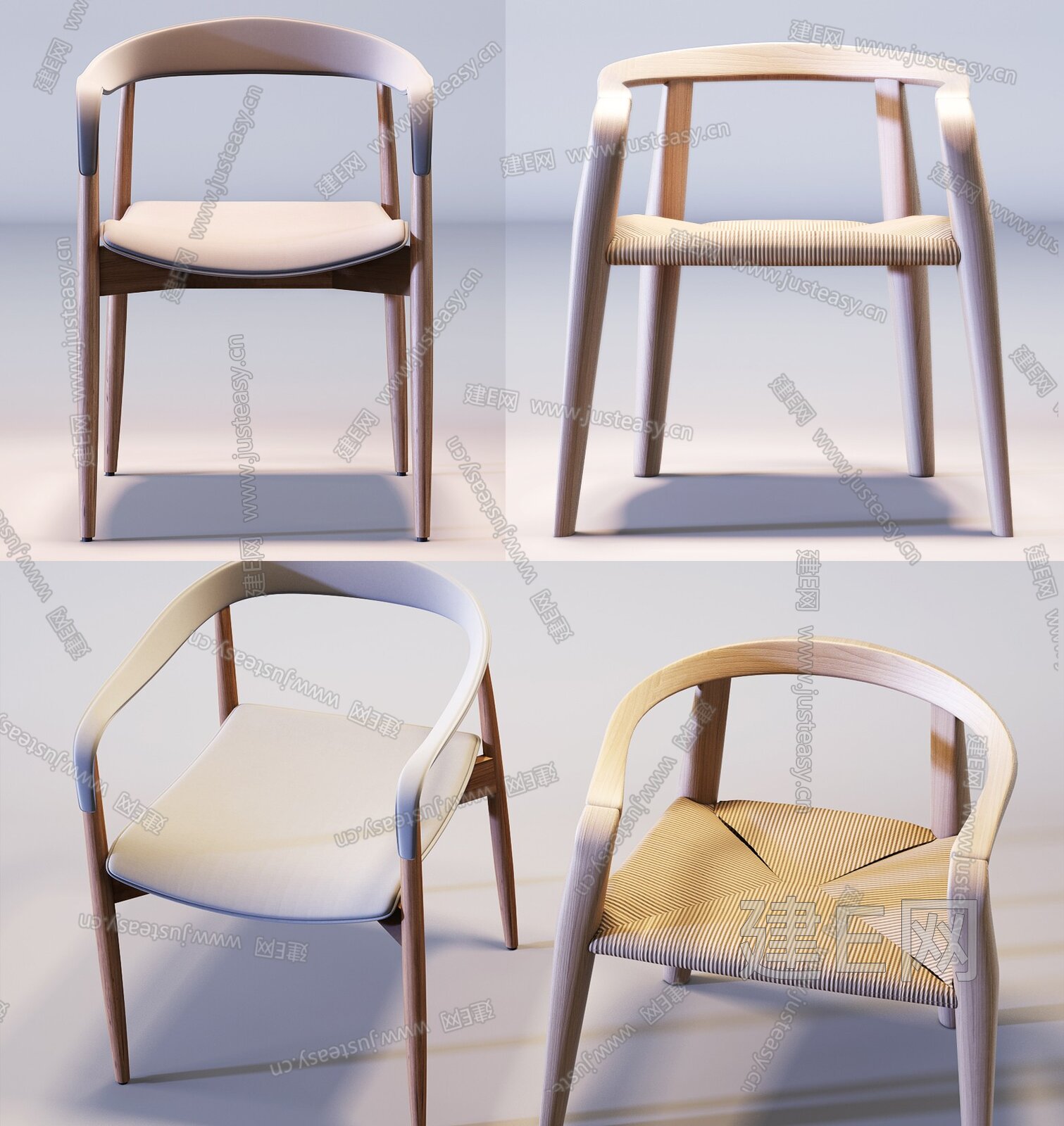 新中式单椅组合3d模型