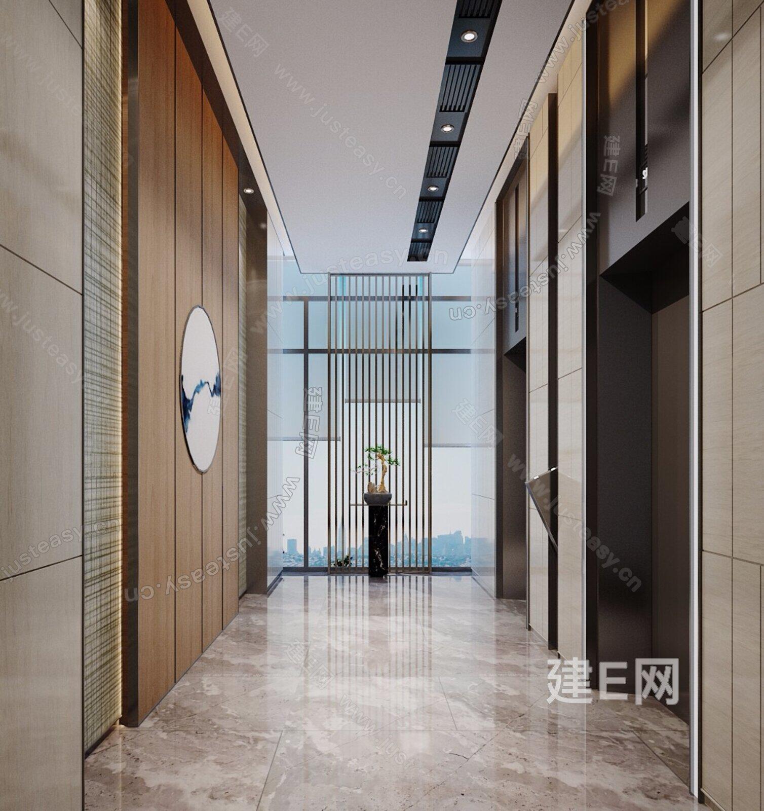 新中式电梯间3d模型