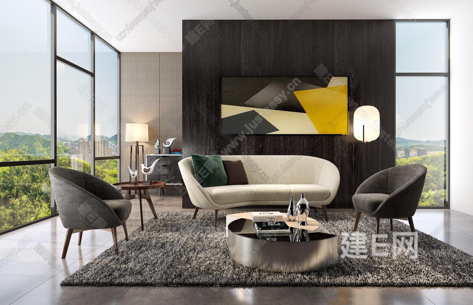 【意大利 Minotti 米洛提 现代沙发茶几组合fbx-obj模型】建e网_意大利 Minotti 米洛提 现代沙发茶几组合fbx-obj ...