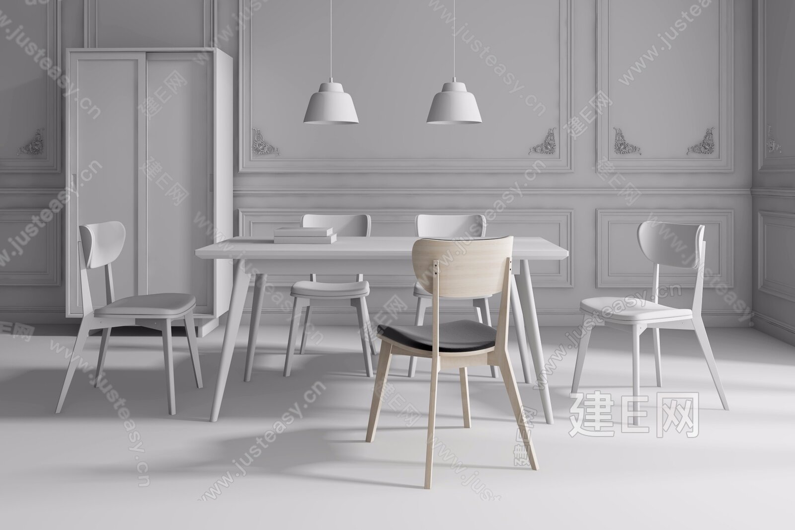 北欧表情 NORHOR 北欧餐桌椅3d模型