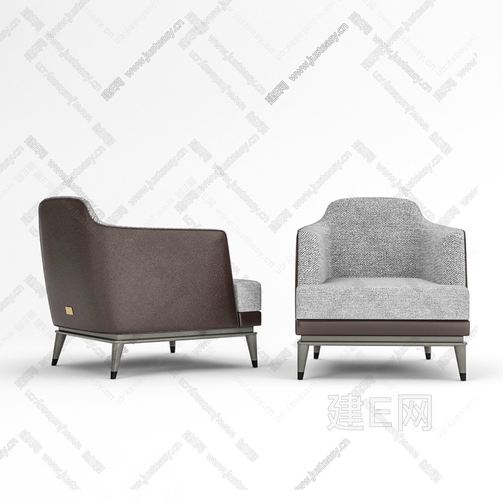 现代轻奢单人沙发3d模型
