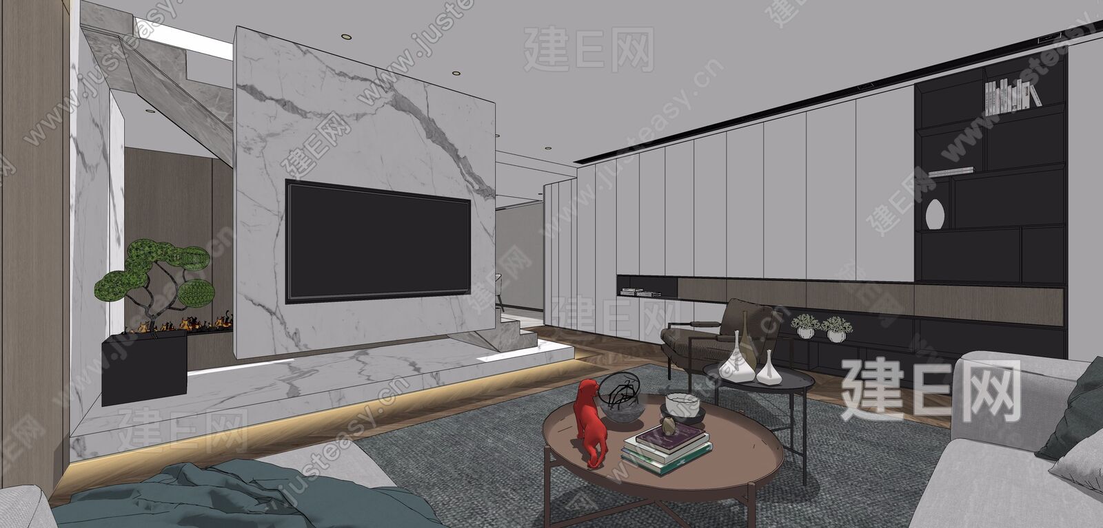 现代整体家装模型su模型下载 Id101007717 建e网su模型 