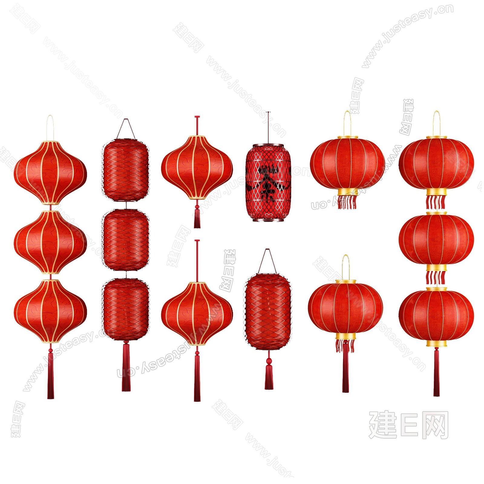 新中式红灯笼3d模型