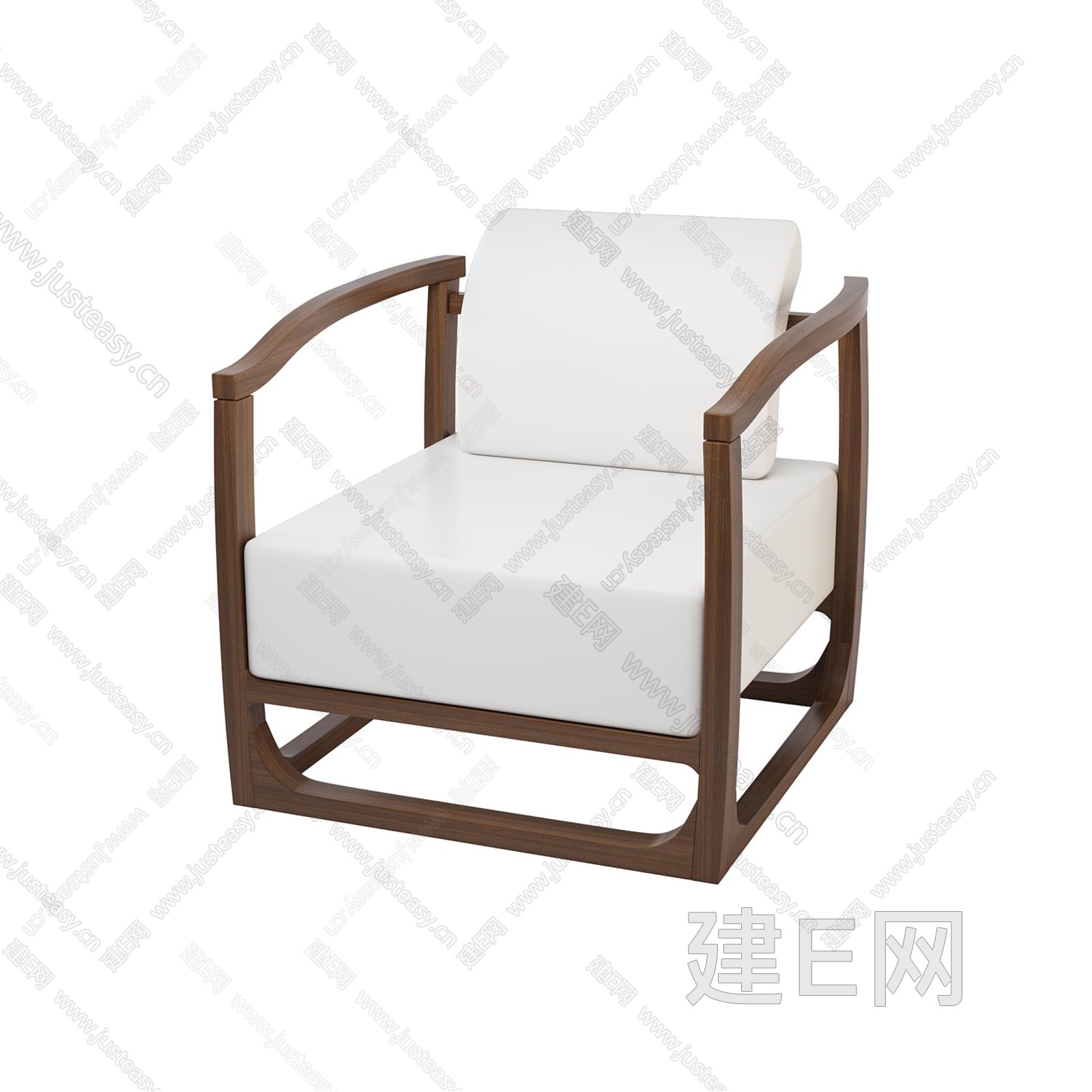 木迹制品 新中式单椅3d模型