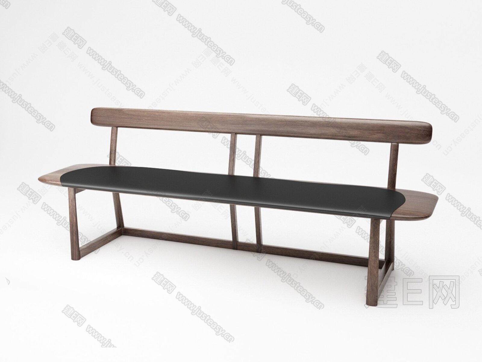 木迹制品 现代长椅3d模型