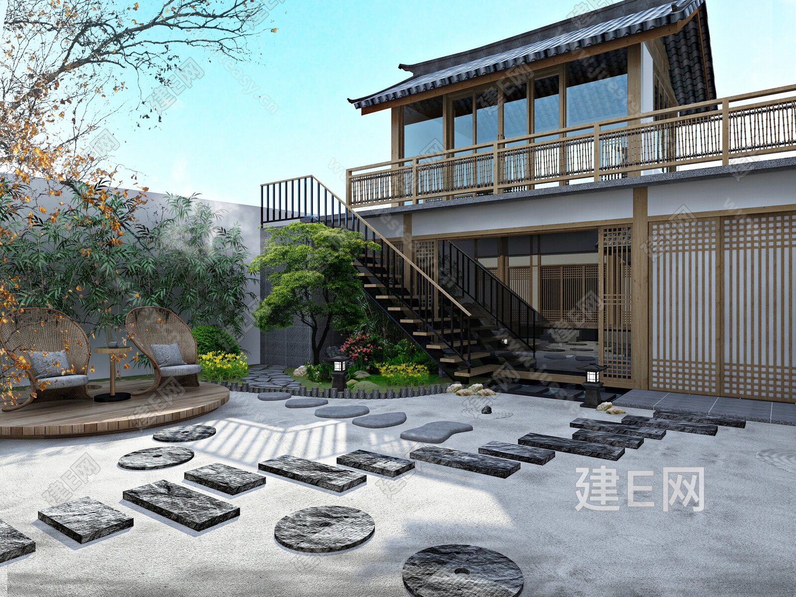 日式禅意庭院3d模型下载102384684_3d日式禅意庭院模型下载_3d日式禅意庭院max模型免费下载_建E室内设计网