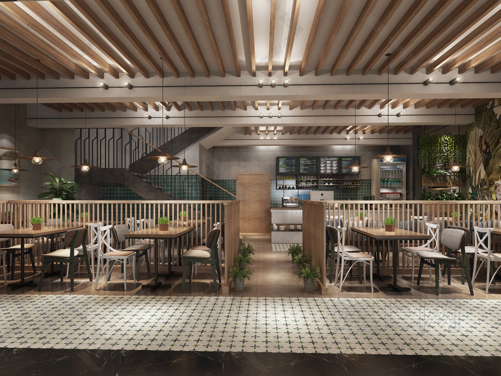 东南亚烤鱼店门头室内