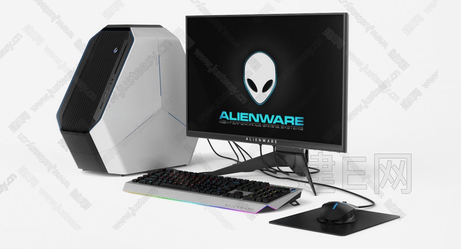 alienware戴爾電腦檯式組合