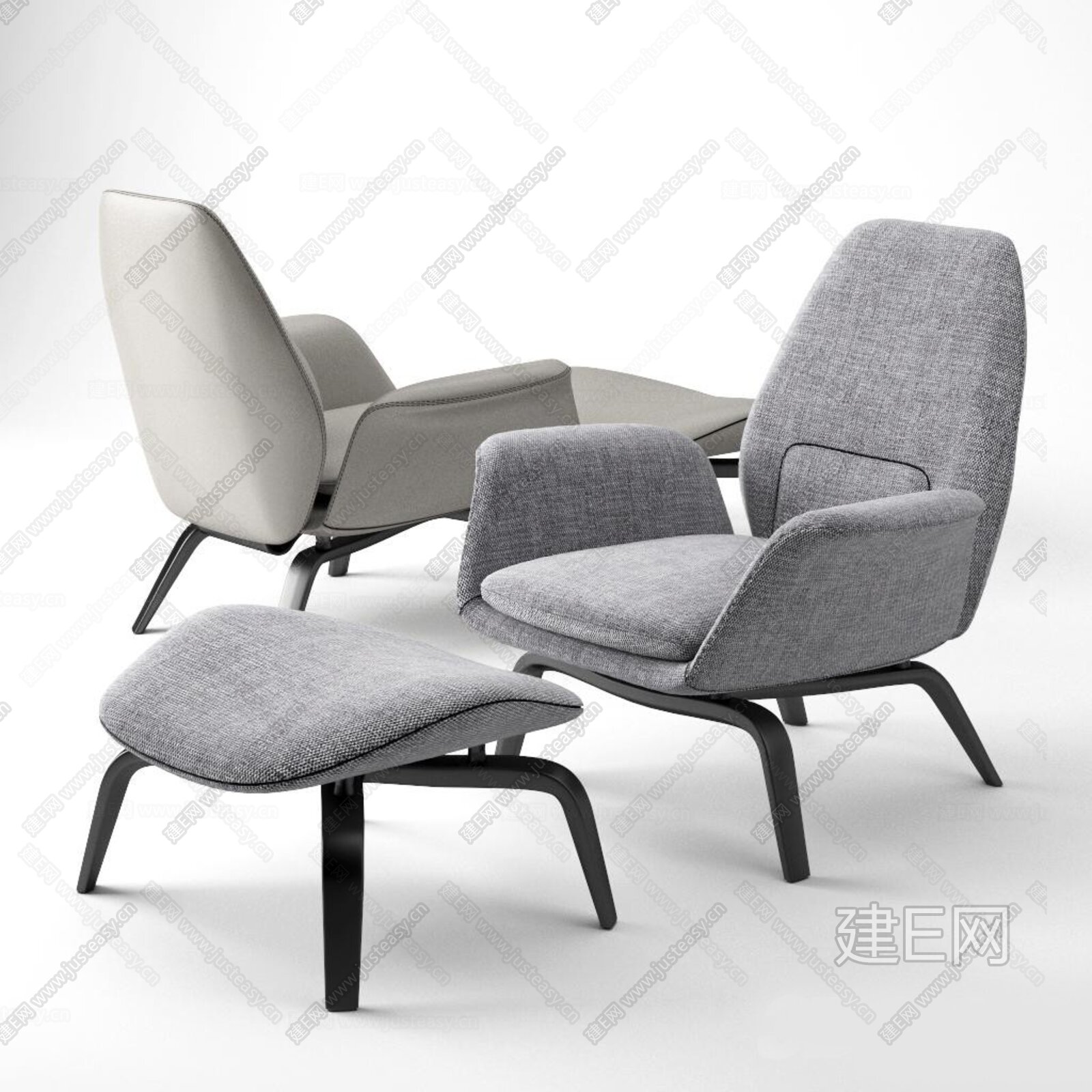 意大利 米洛提 Minotti 休闲椅 布艺模型SU模型下载[ID:103107532]_建e网su模型