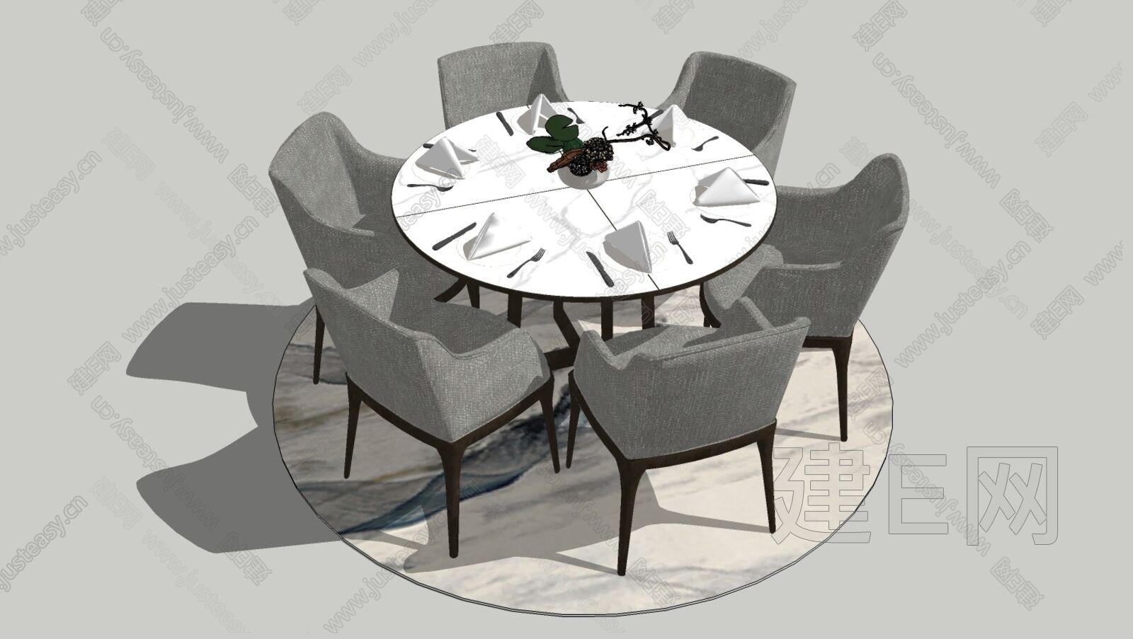 餐厅圆桌设计 – 设计本装修效果图