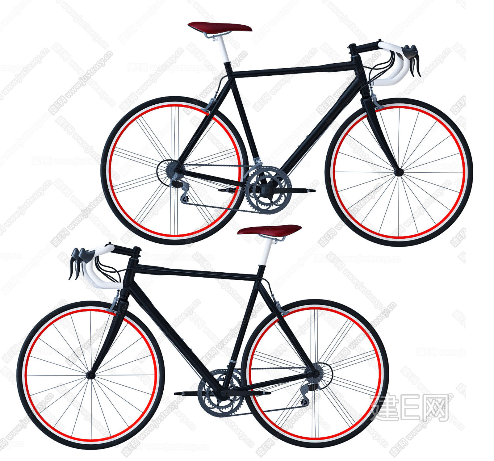 现代非机动车自行车3d模型