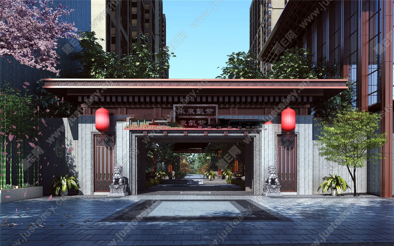 新中式门庭设计|空间|景观设计|亚当设计 - 原创作品 - 站酷 (ZCOOL)