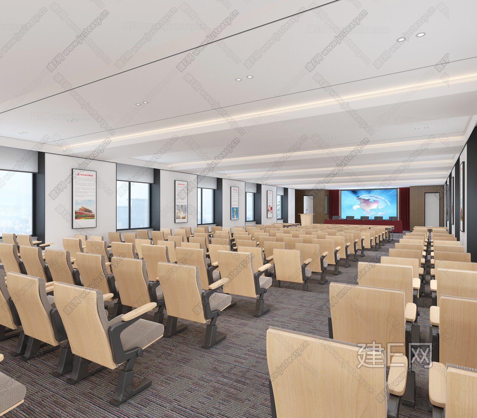 现代会议室3d模型下载[ID:111559872]_建e网3d模型
