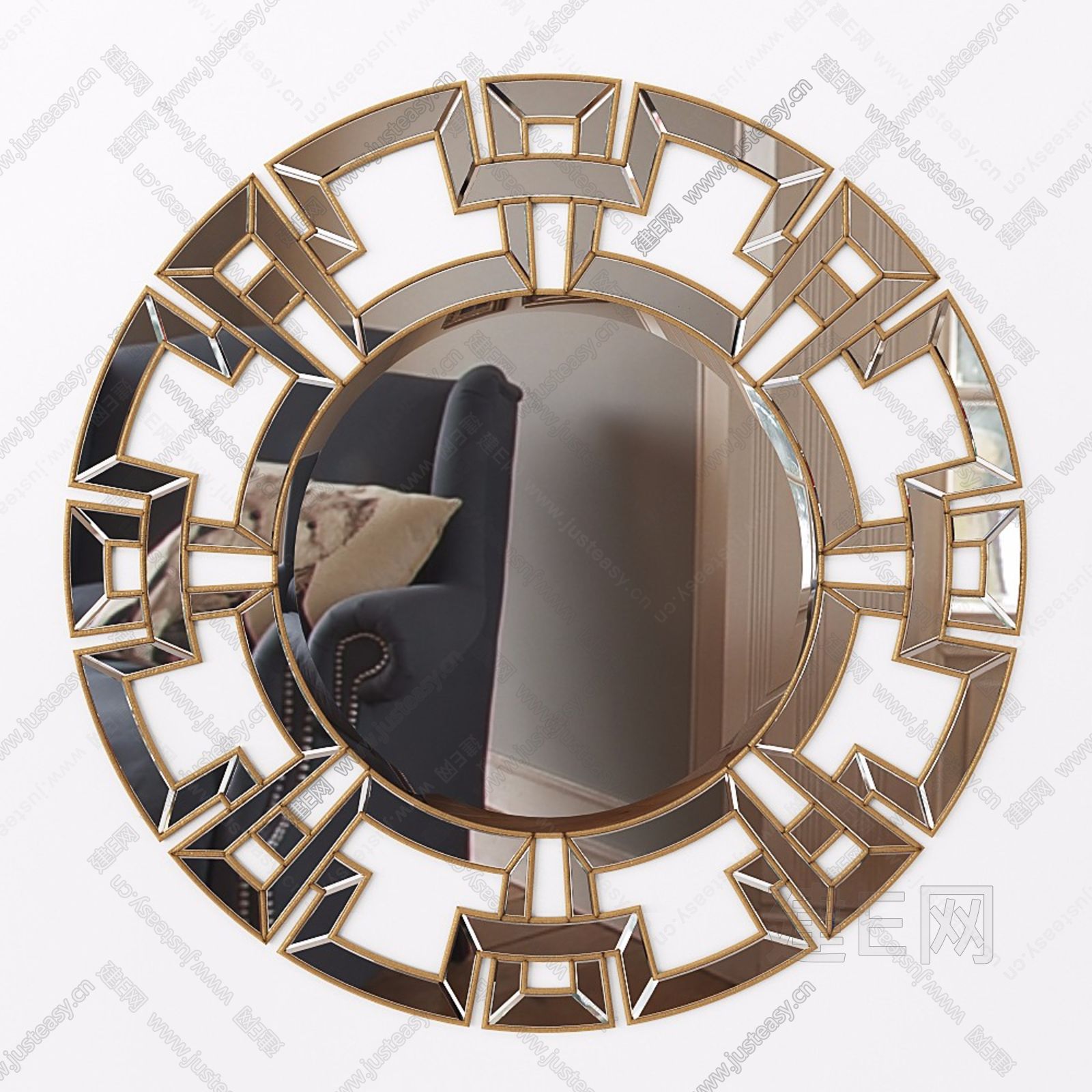 现代圆形金属装饰挂镜3d模型下载_ID10059818_3dmax免费模型-欧模网