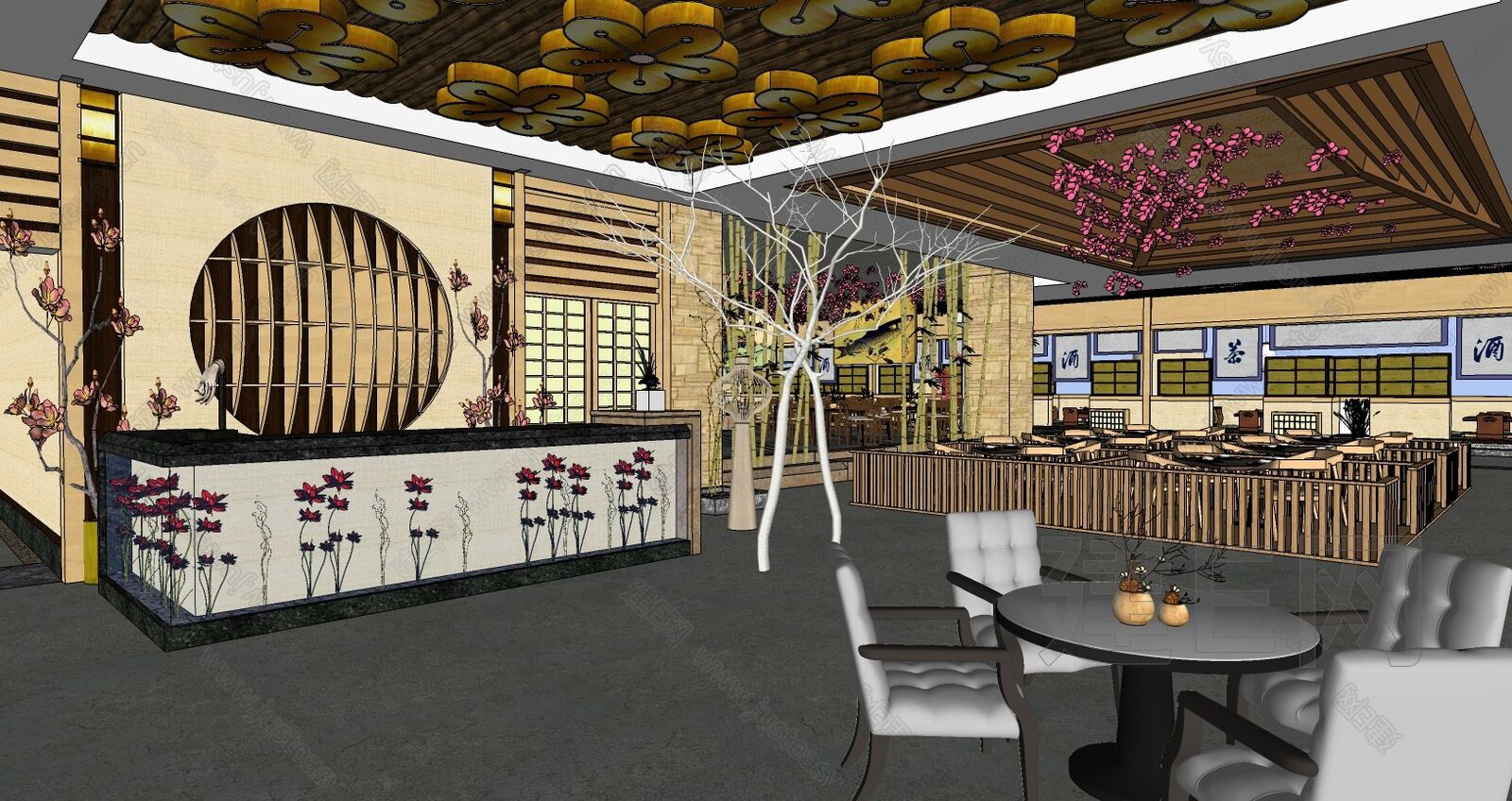 日式料理店模型SU模型下载[ID:106709089]_建e网su模型