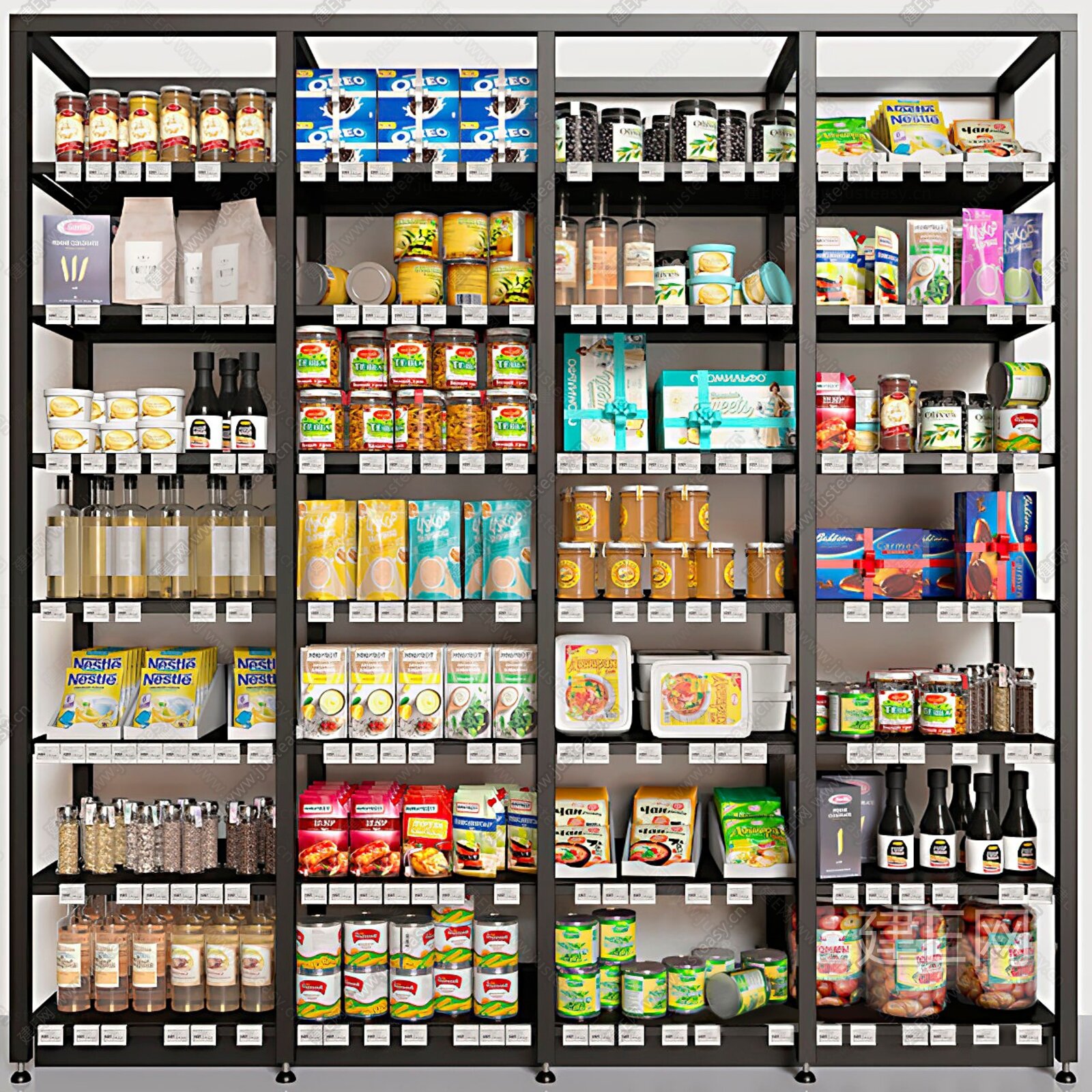 超市零食商品货架