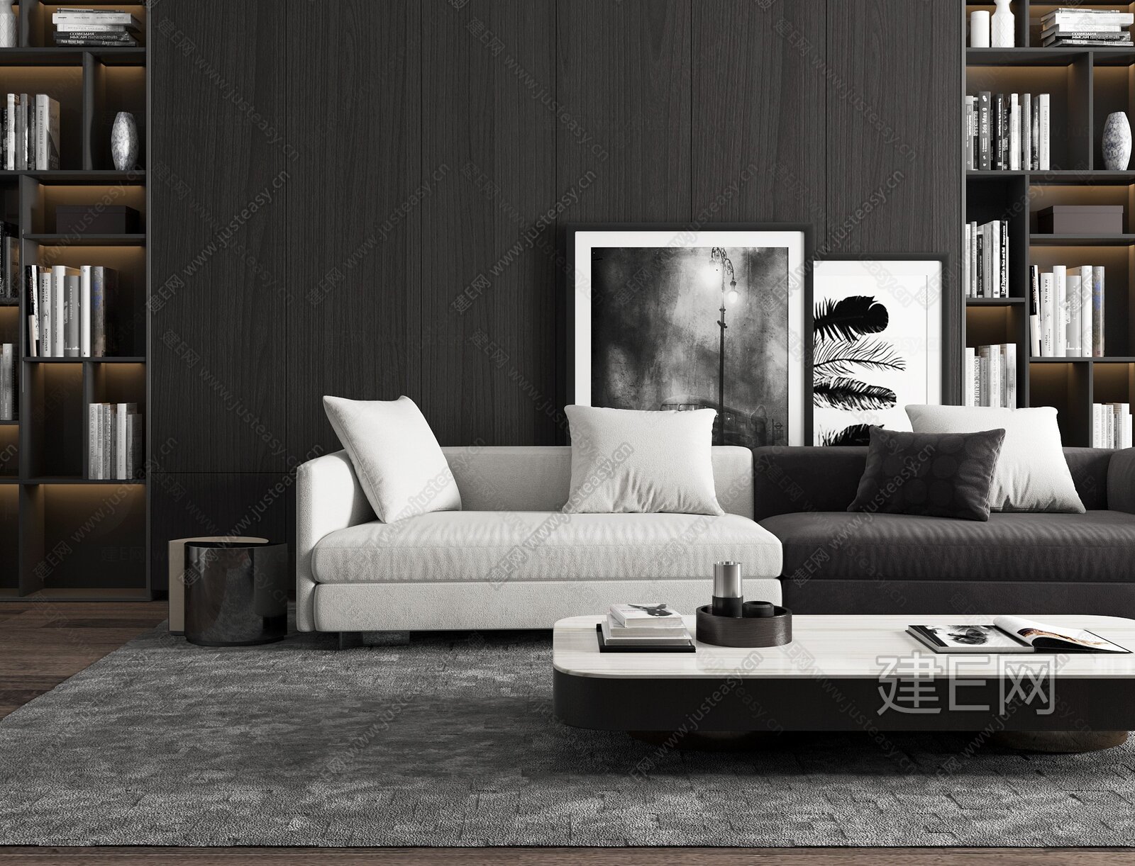 意大利 米洛提 Minotti 现代多人沙发模型SU模型下载[ID:109529353]_建e网su模型