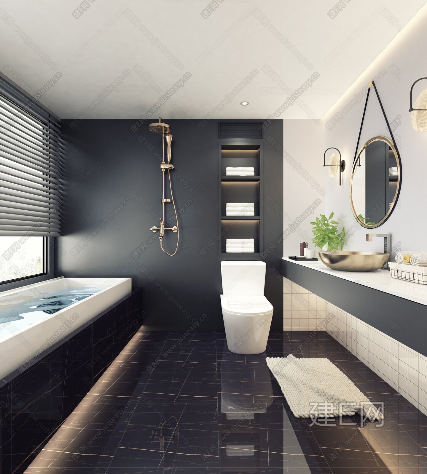 现代卫生间 3d模型